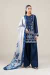 3 Pc Embroidered Crosshatch Lawn Suit