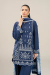3 Pc Embroidered Crosshatch Lawn Suit