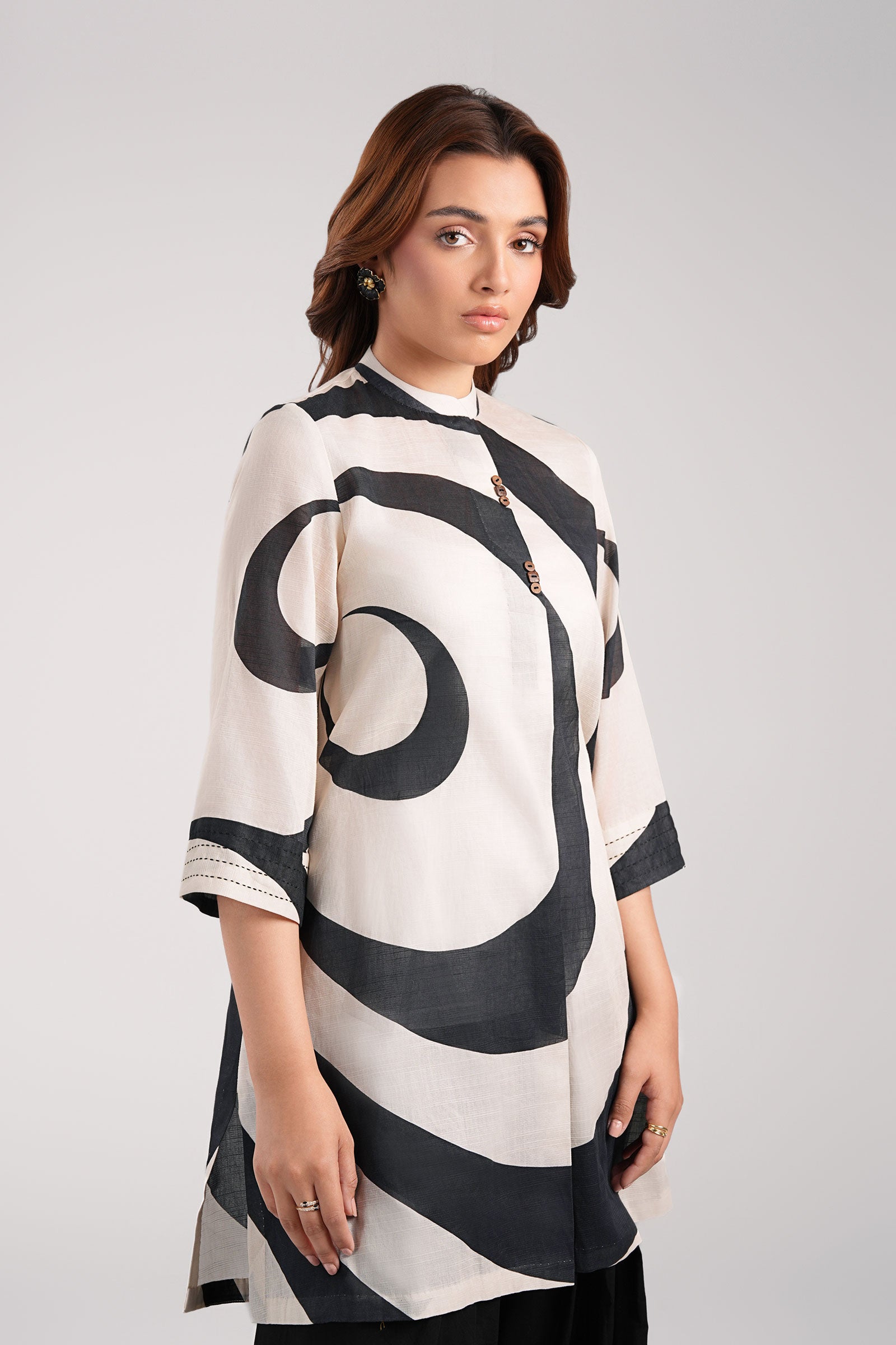 Printed Slub Lawn Shirt