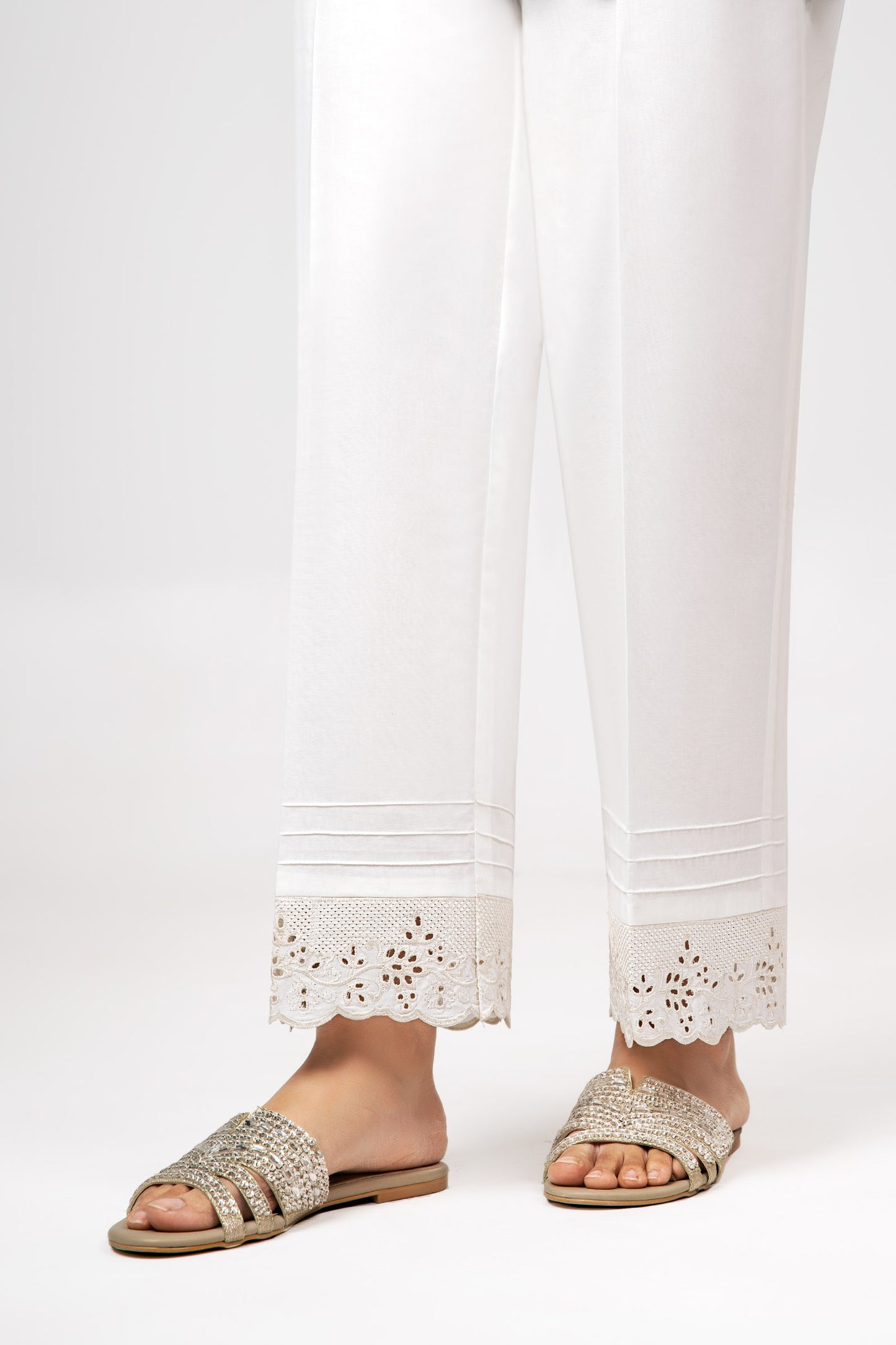 Embroidered Dobby Trouser