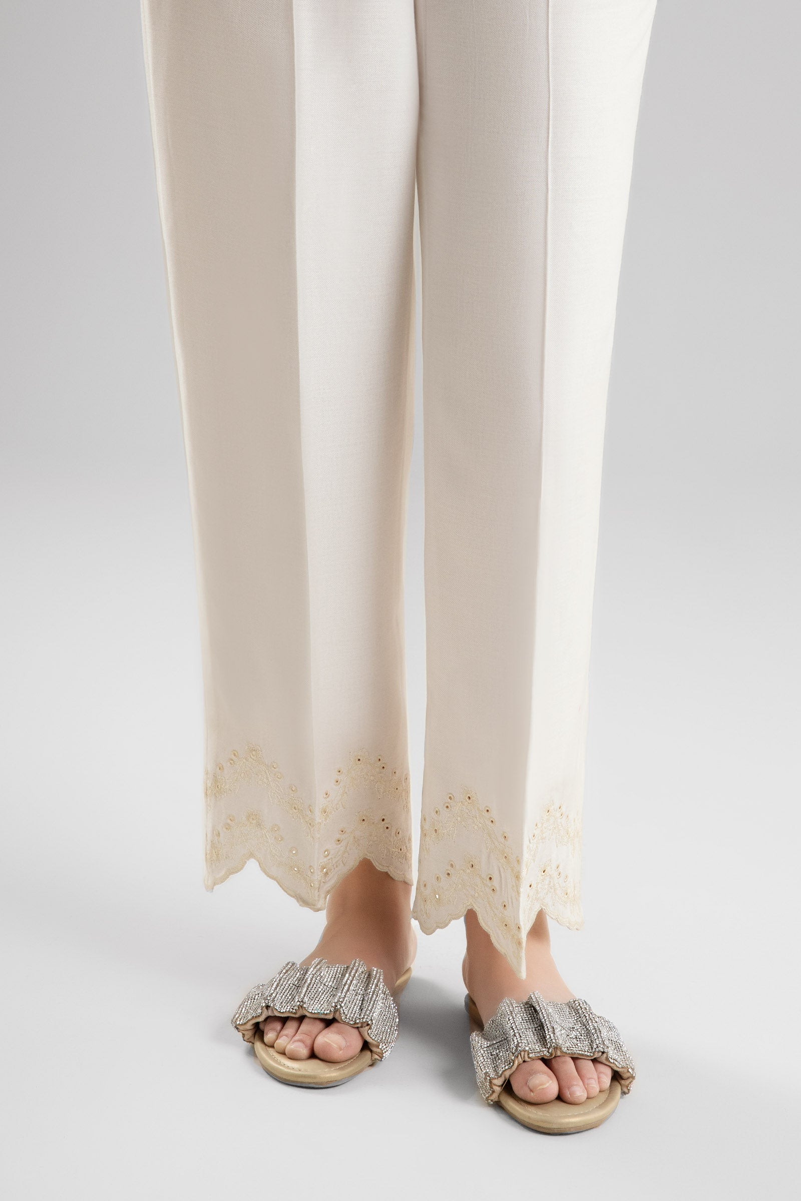 Embroidered Viscose Trouser