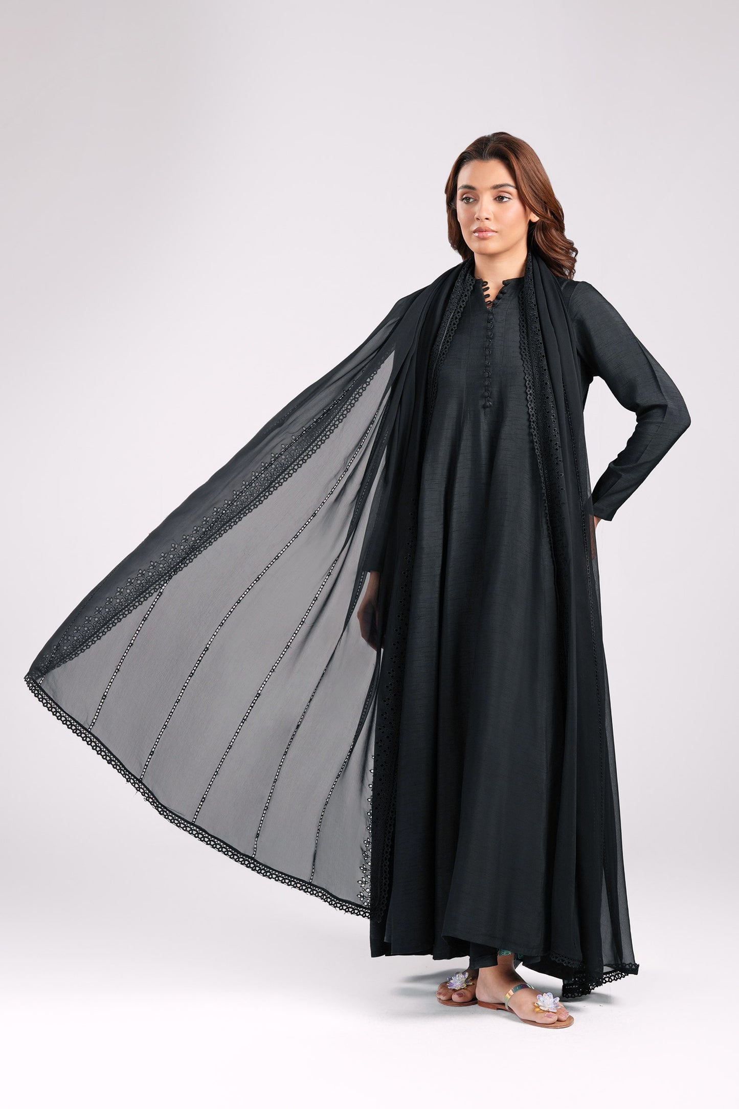 Embroidered Chiffon Dupatta