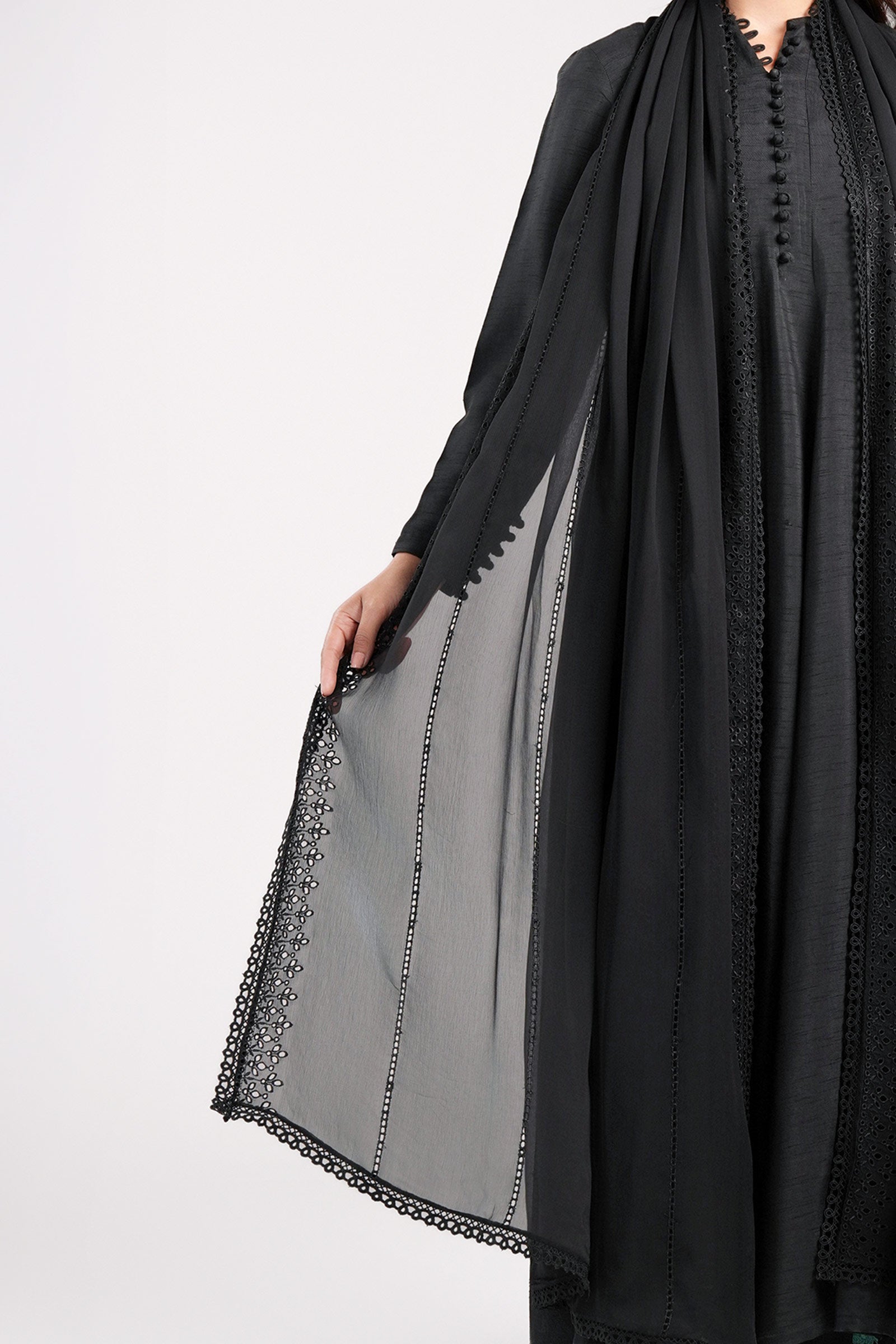 Embroidered Chiffon Dupatta