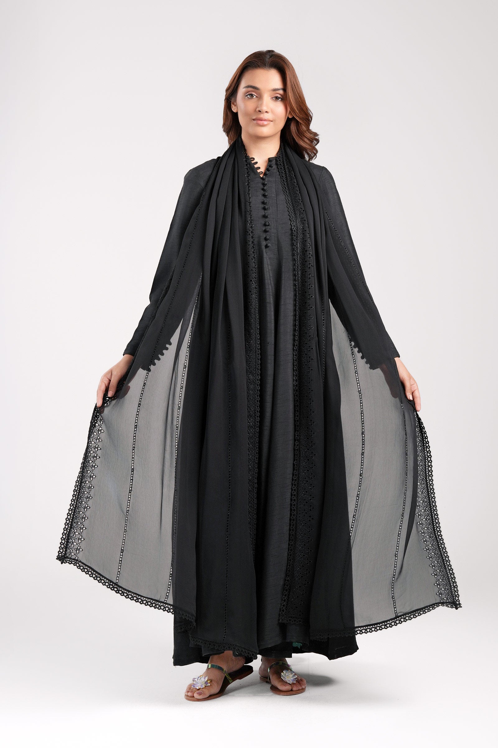 Embroidered Chiffon Dupatta