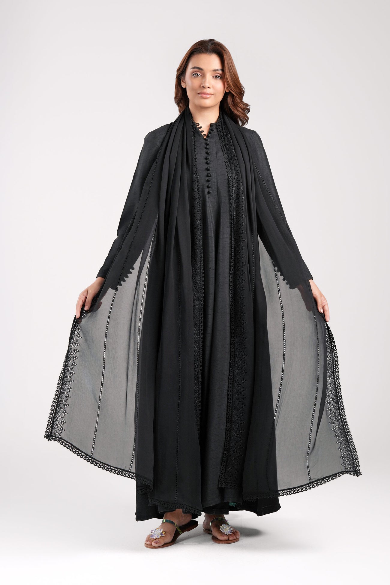 Embroidered Chiffon Dupatta