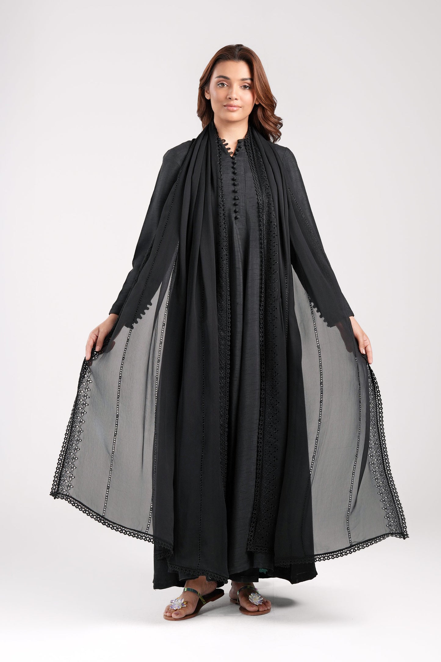 Embroidered Chiffon Dupatta