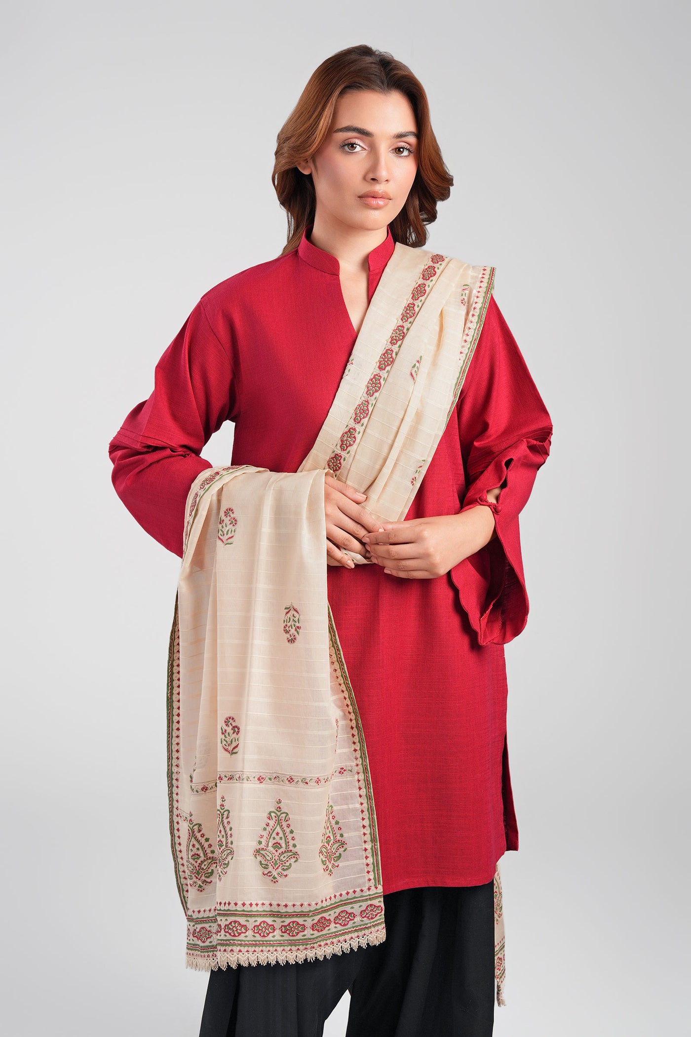 Printed Textured Voile Dupatta