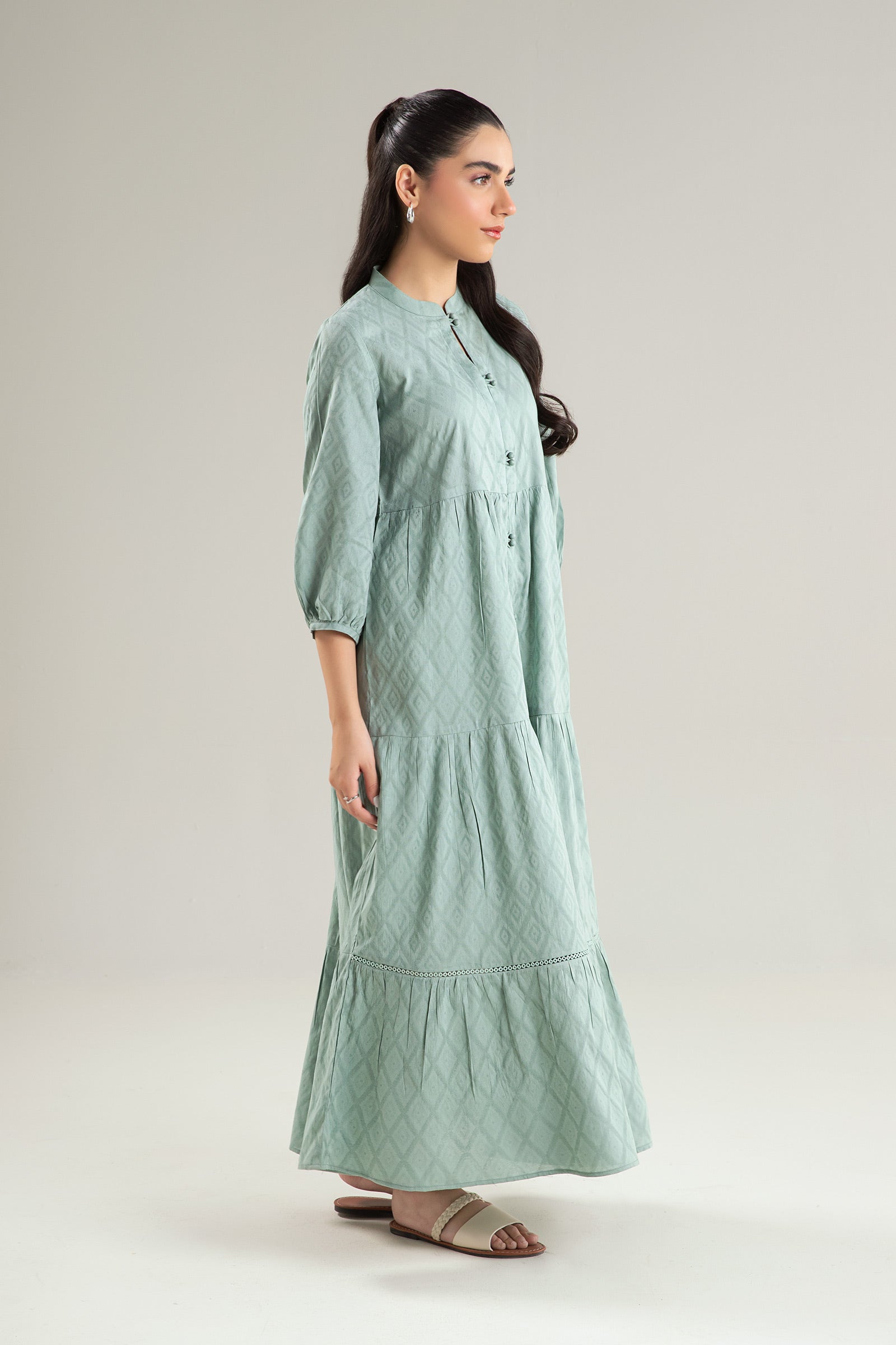 Dyed Dobby Viscose Dress