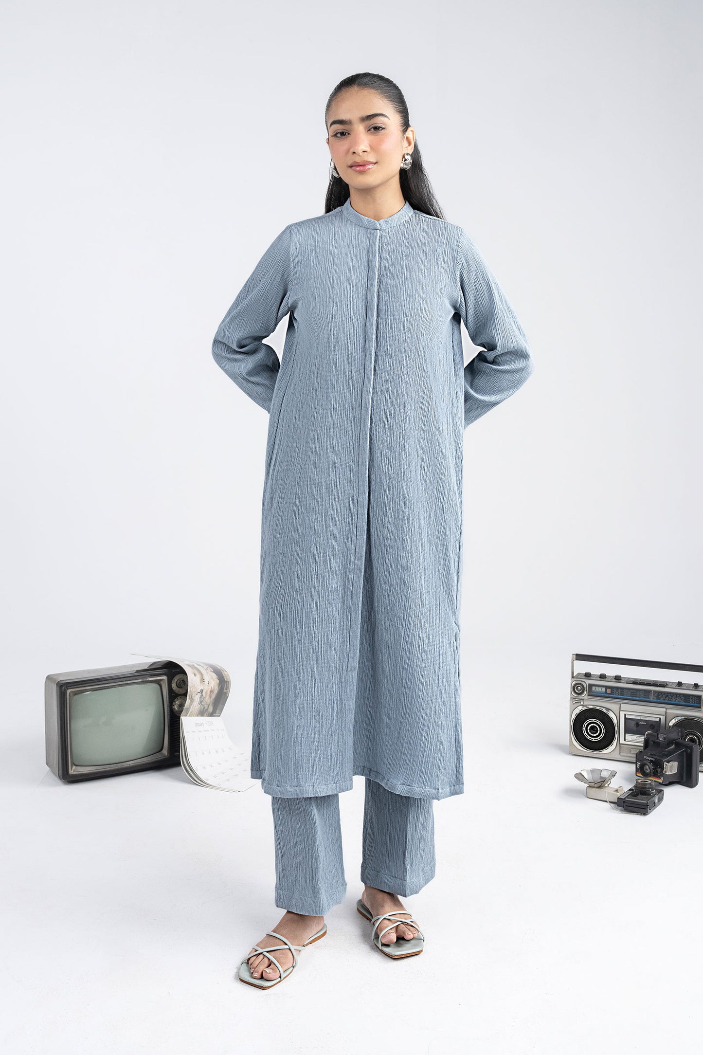 2 Pc Dyed Seersucker Suit