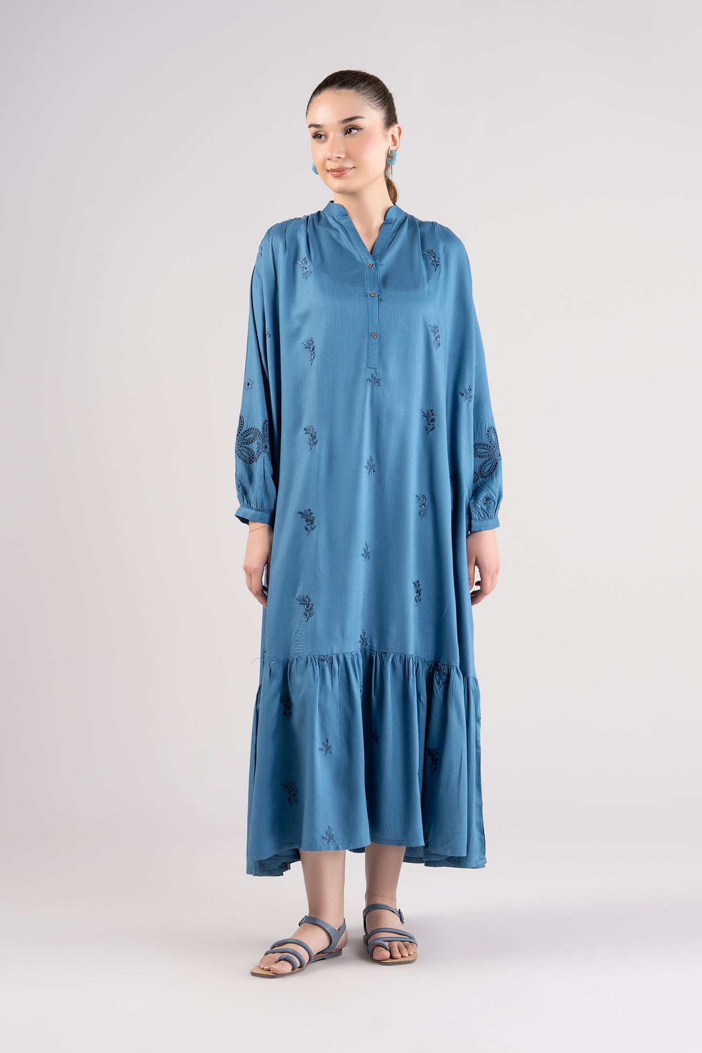 Embroidered Ripstop Dress