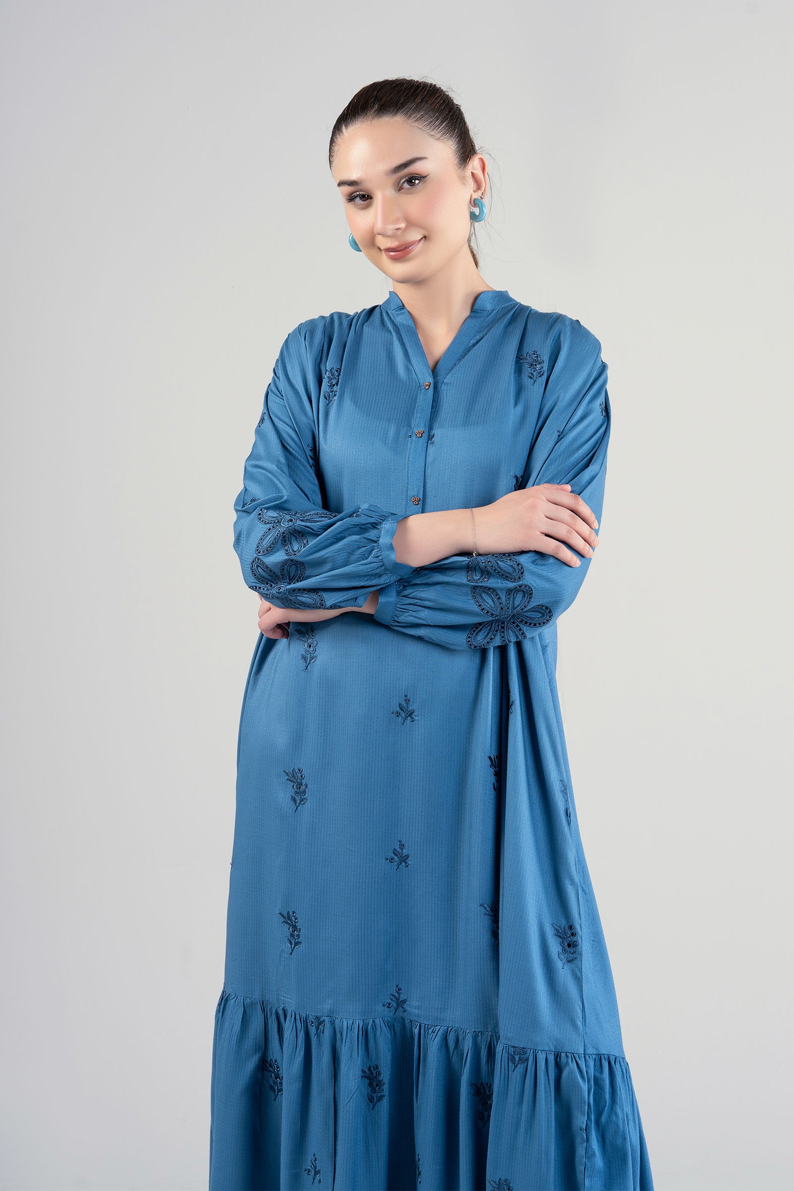 Embroidered Ripstop Dress