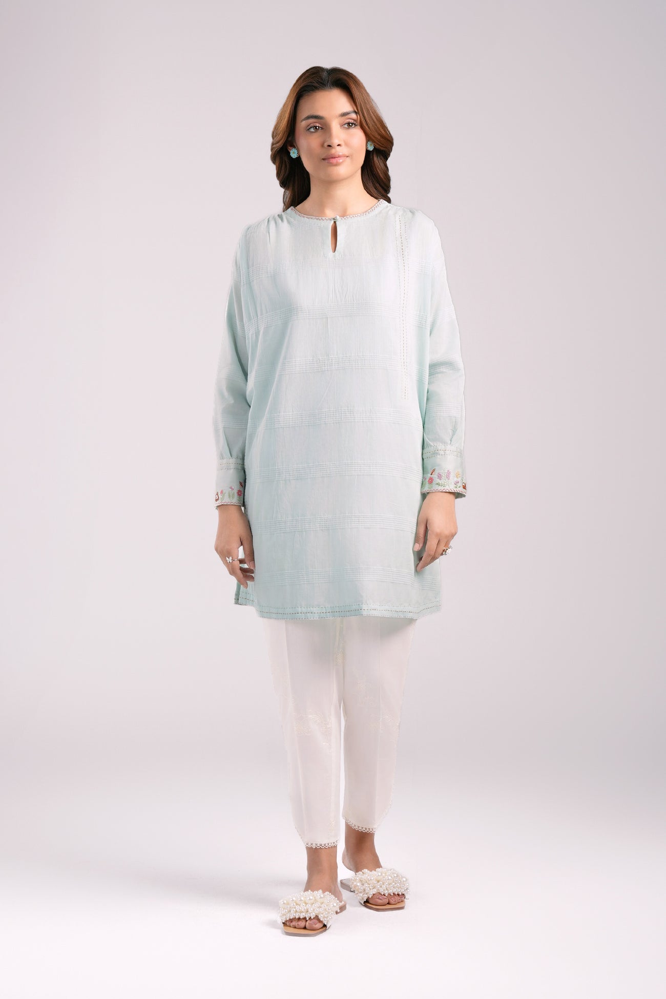 Embroidered Textured Tunic