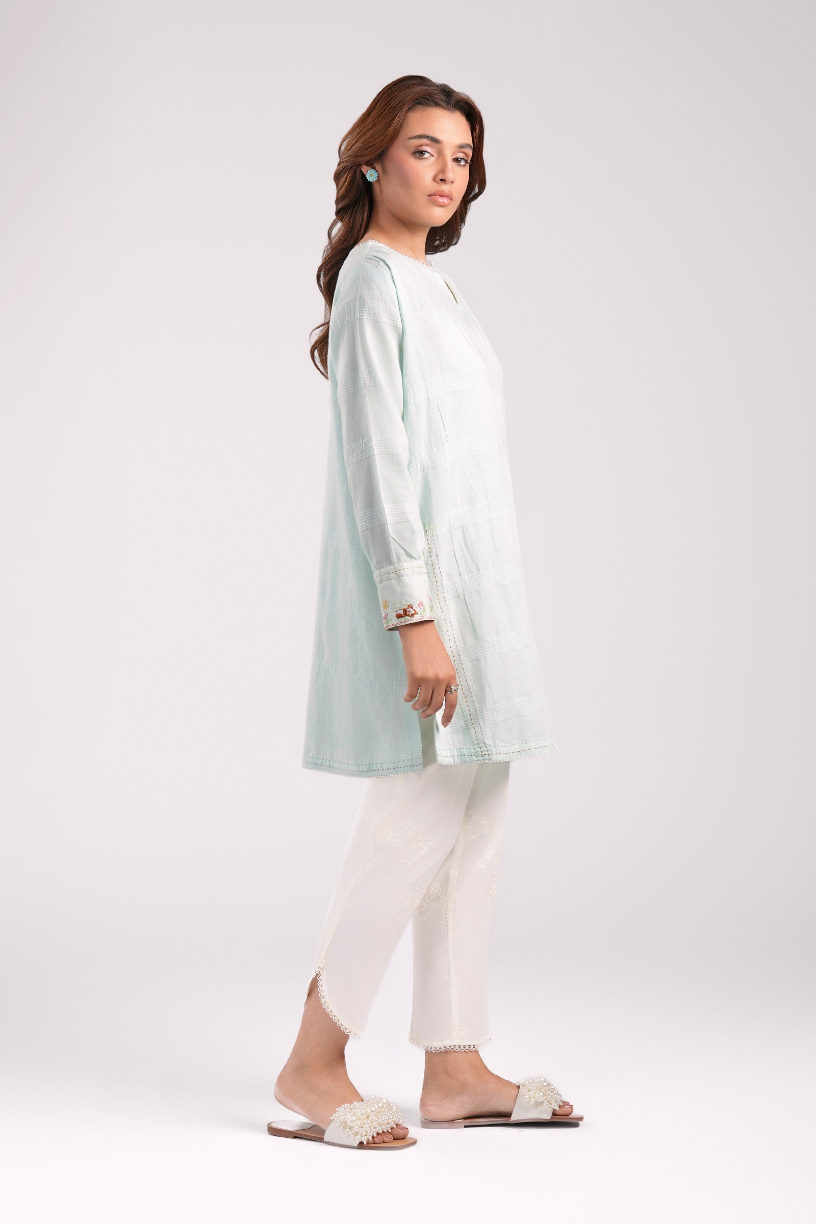 Embroidered Textured Tunic