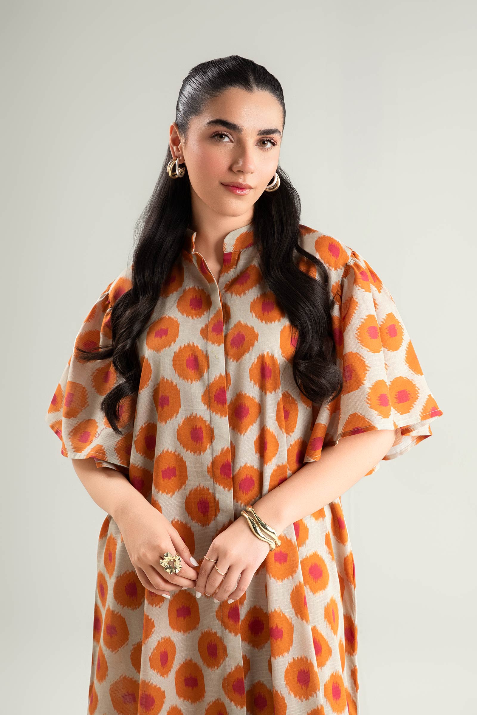 Printed Slub Lawn Tunic