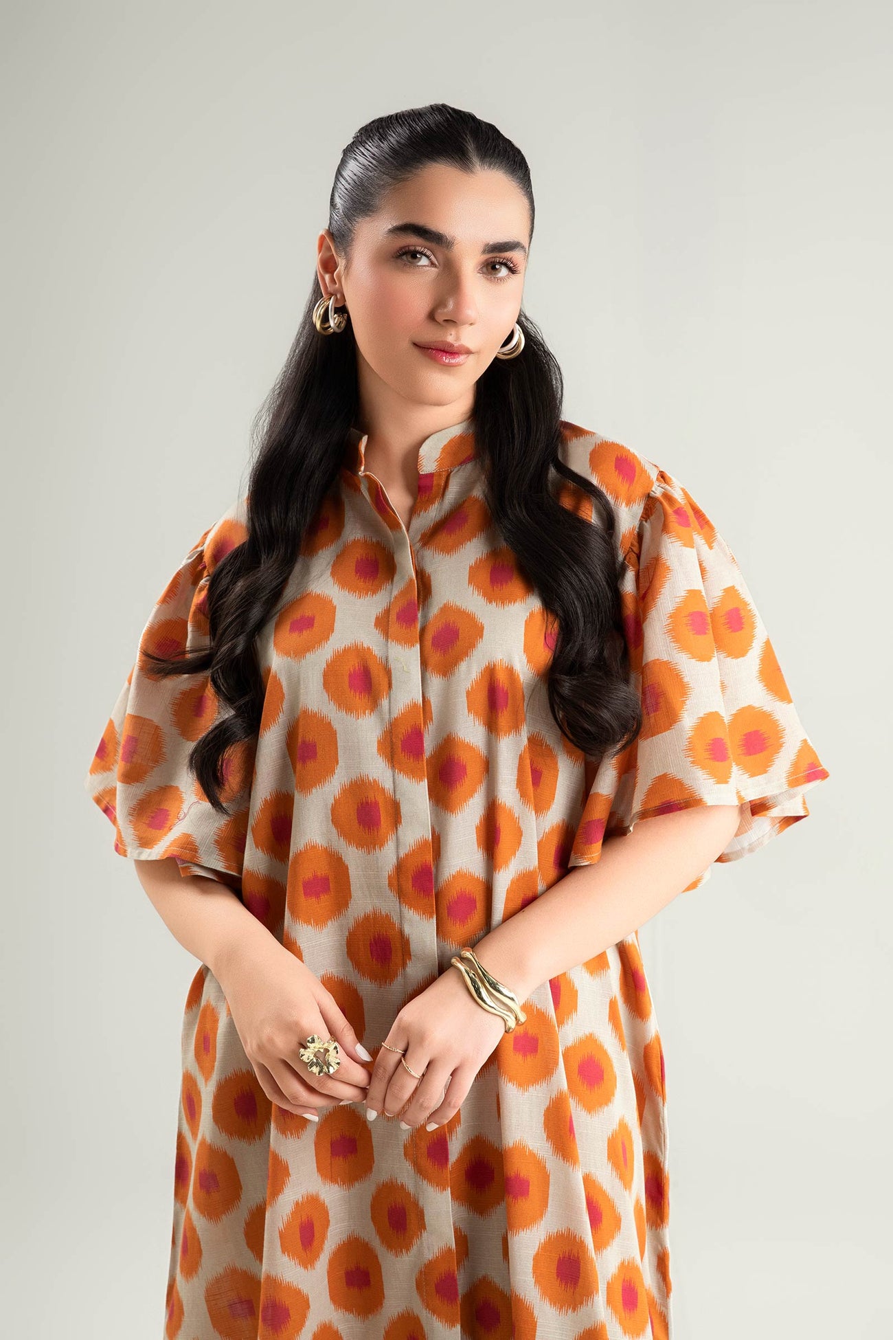 Printed Slub Lawn Tunic