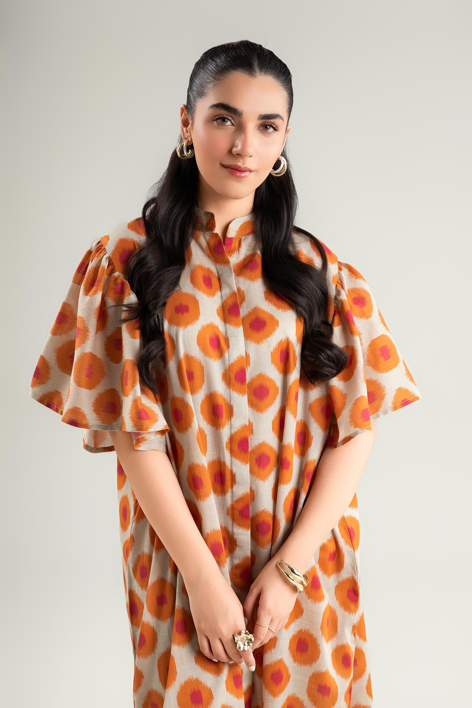 Printed Slub Lawn Tunic