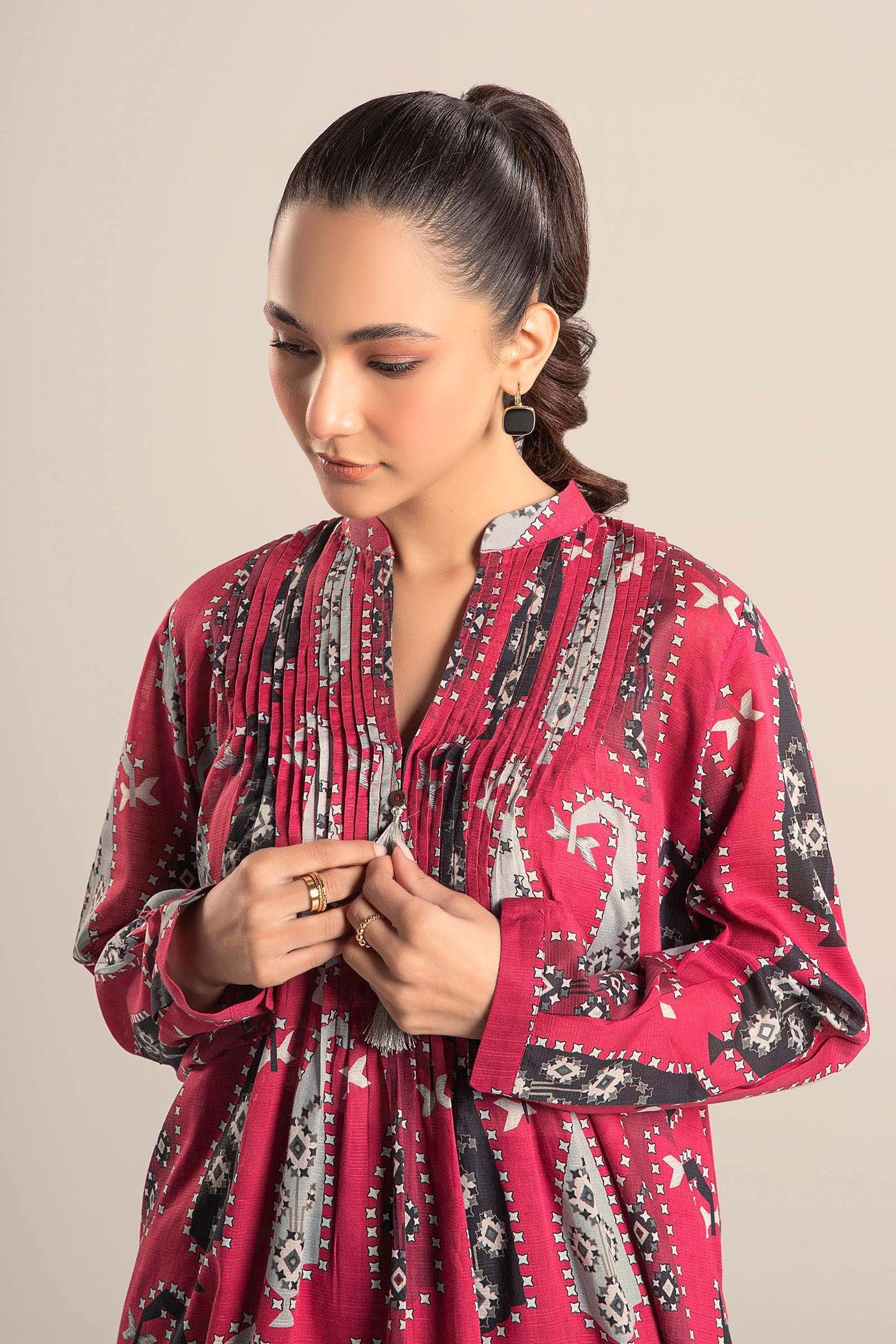 Printed Slub Lawn Shirt