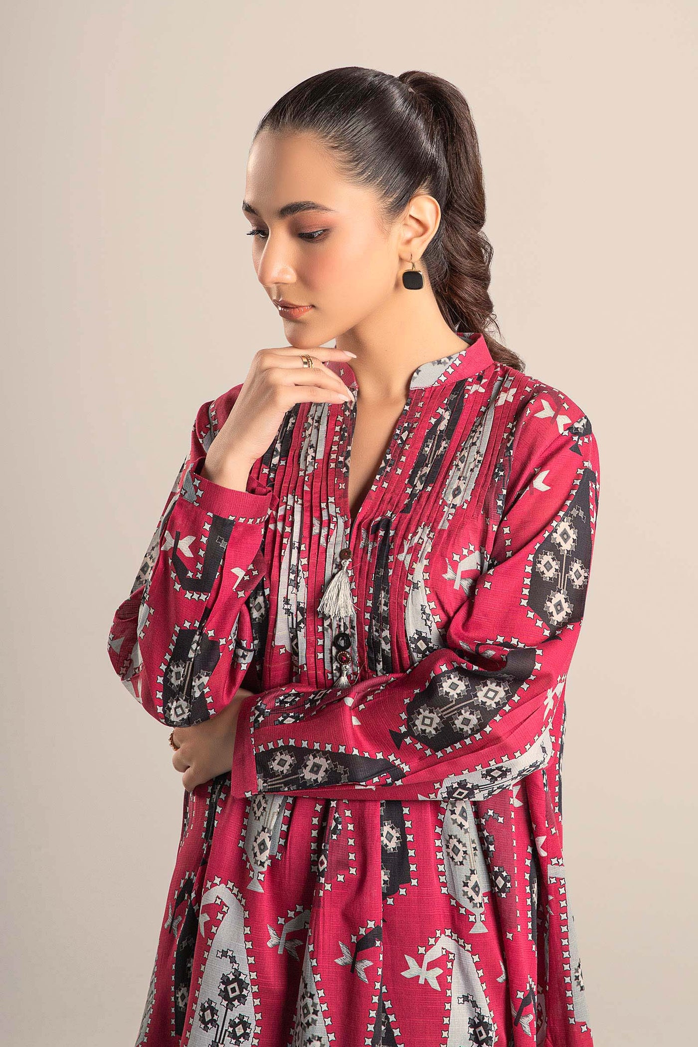 Printed Slub Lawn Shirt