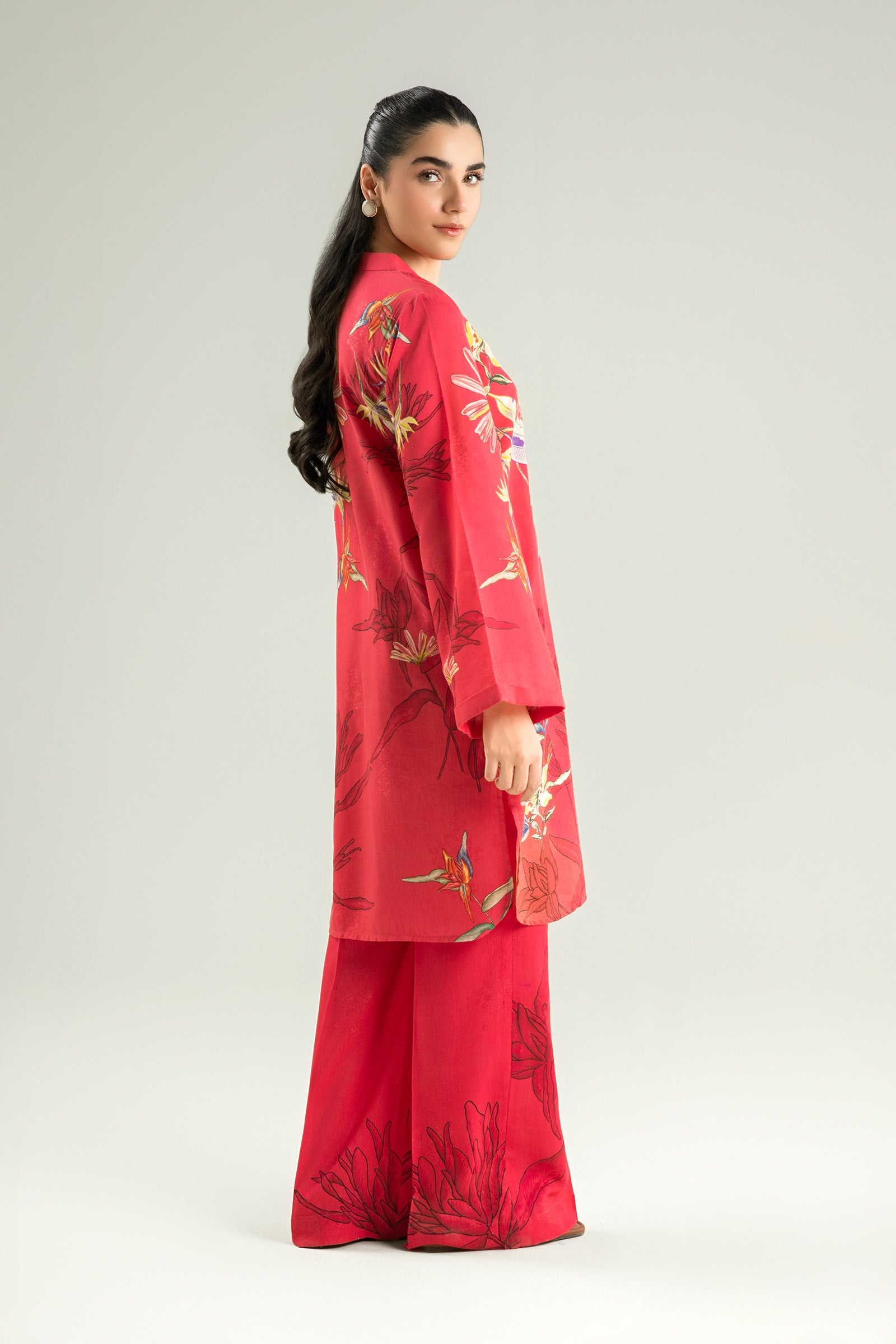 2 Pc Printed Jacquard Viscose Suit