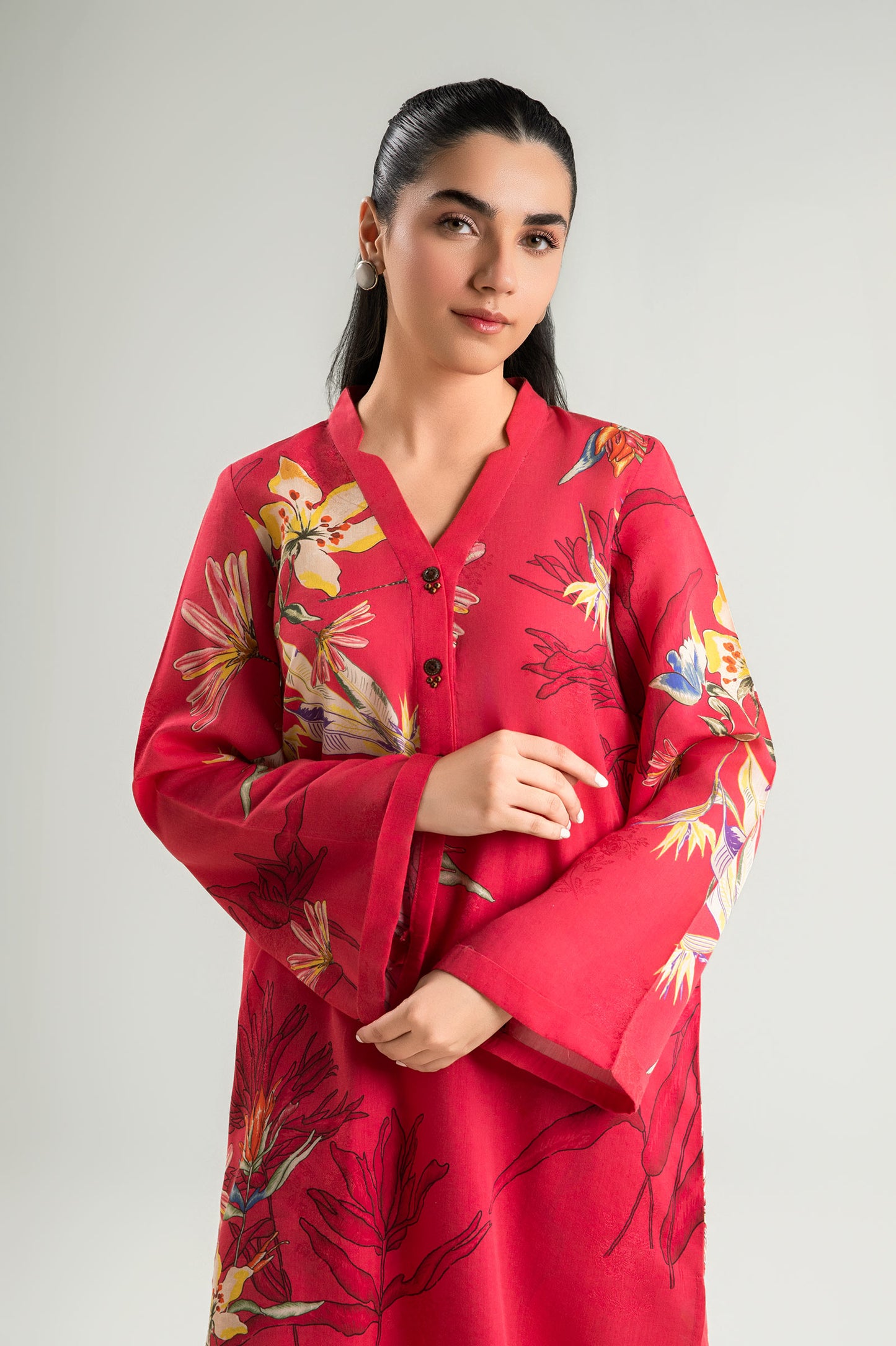 2 Pc Printed Jacquard Viscose Suit