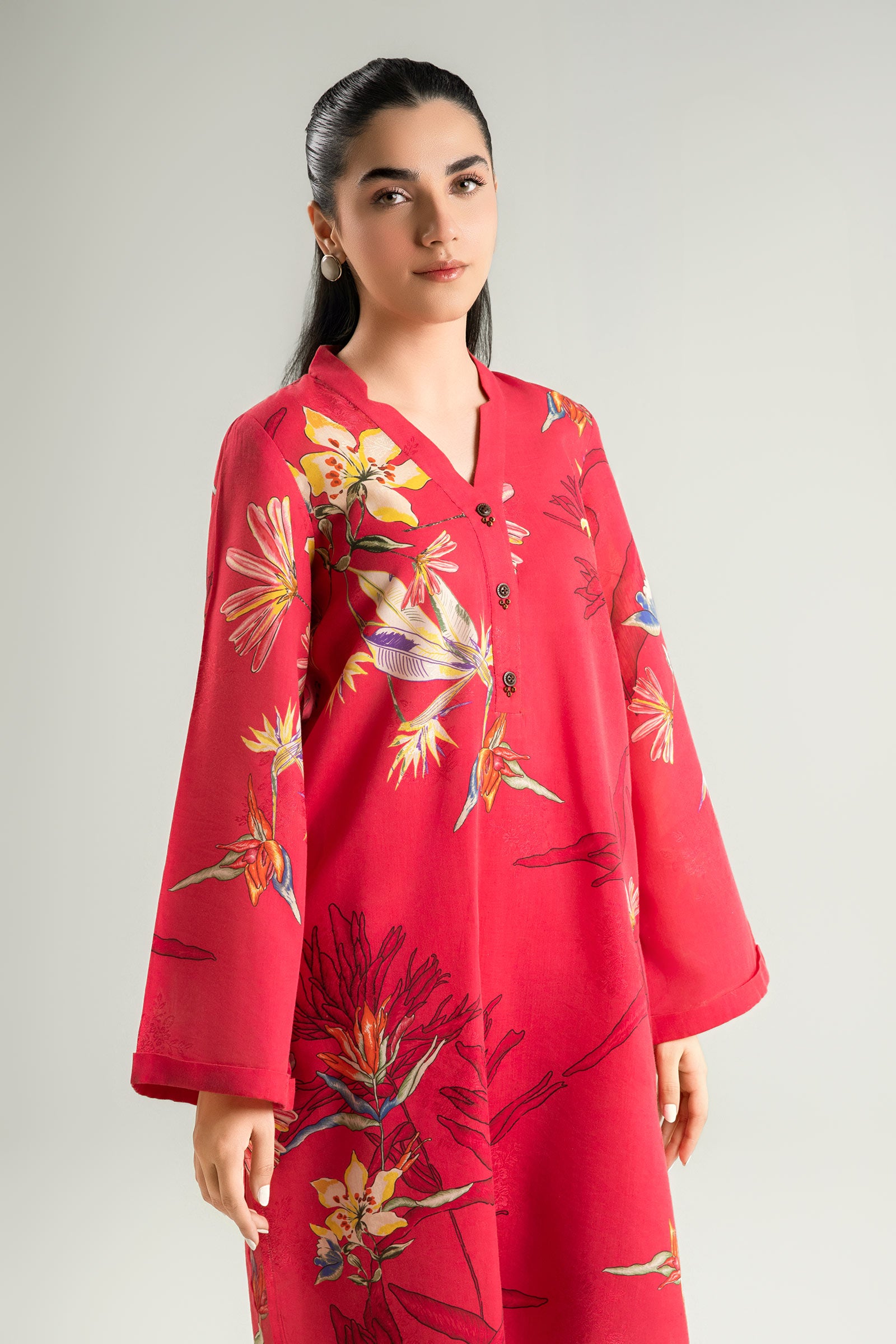 2 Pc Printed Jacquard Viscose Suit