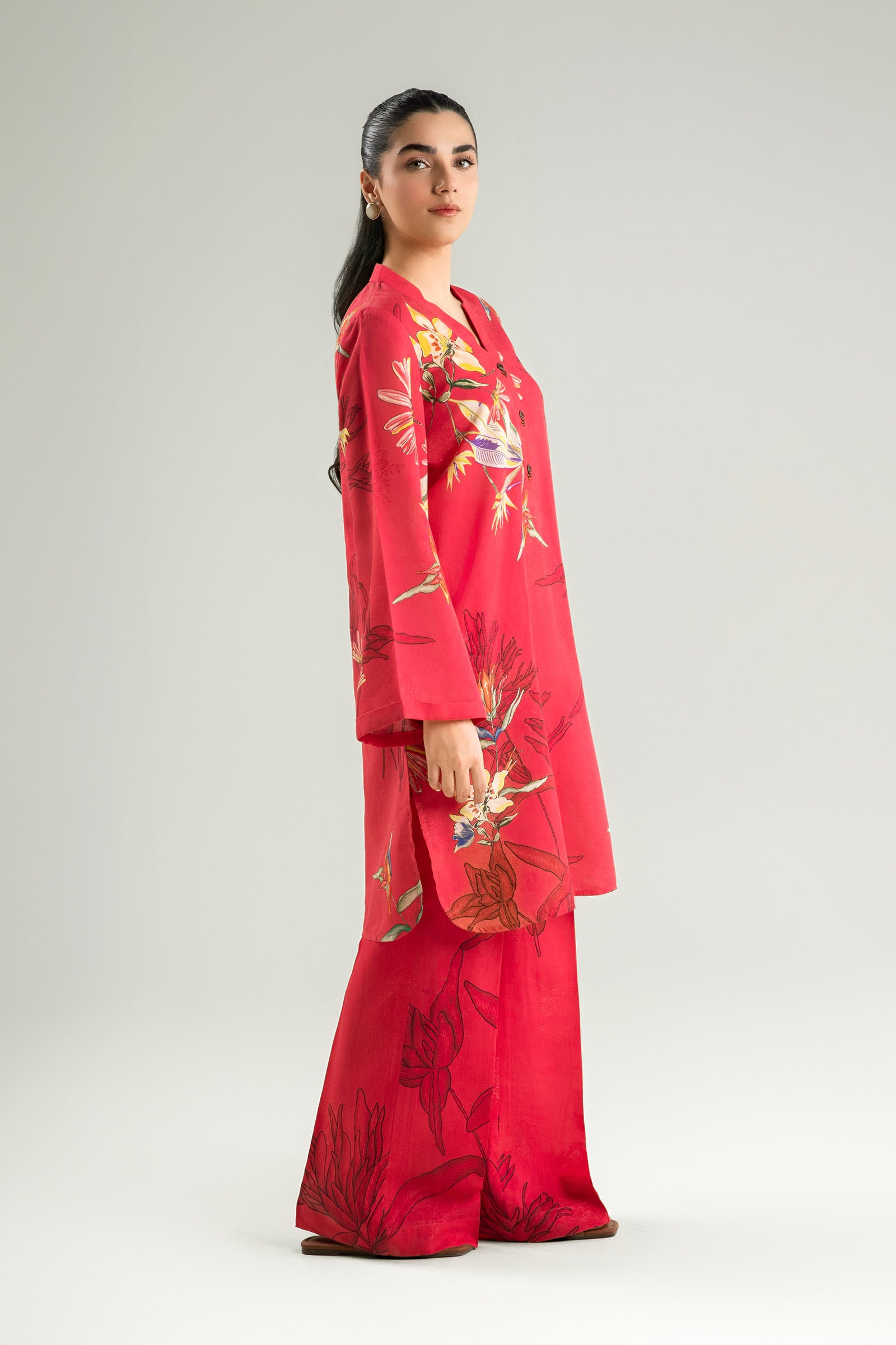 2 Pc Printed Jacquard Viscose Suit