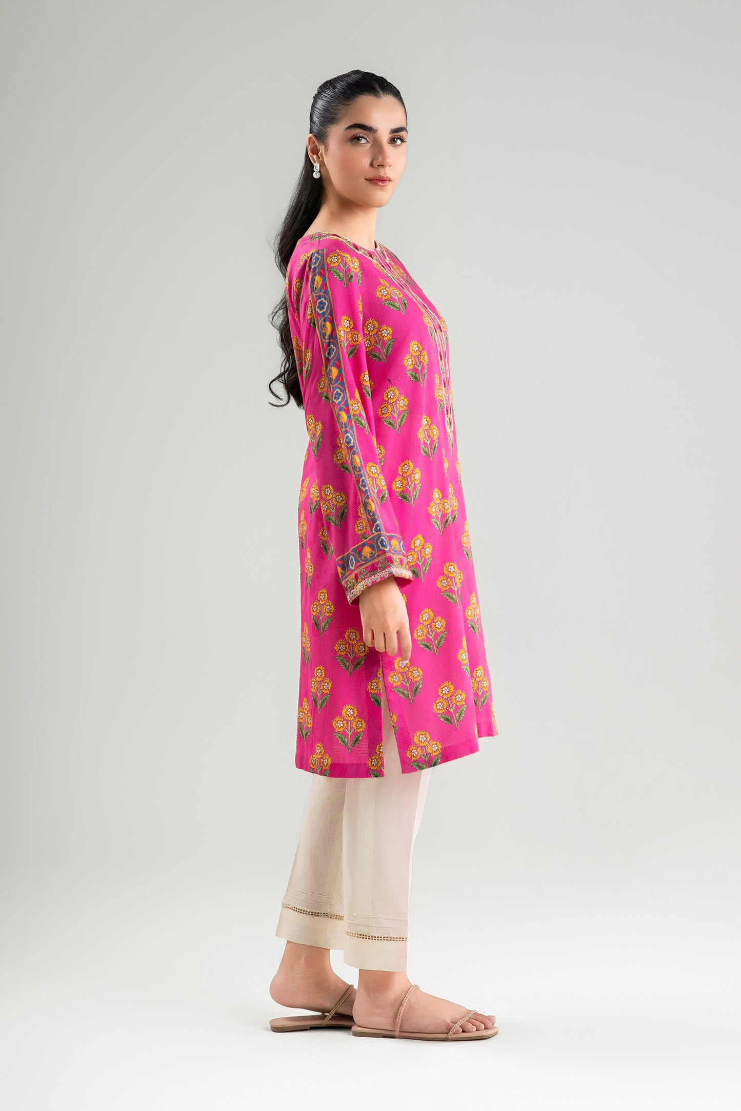 Embroidered Textured Cotton Shirt