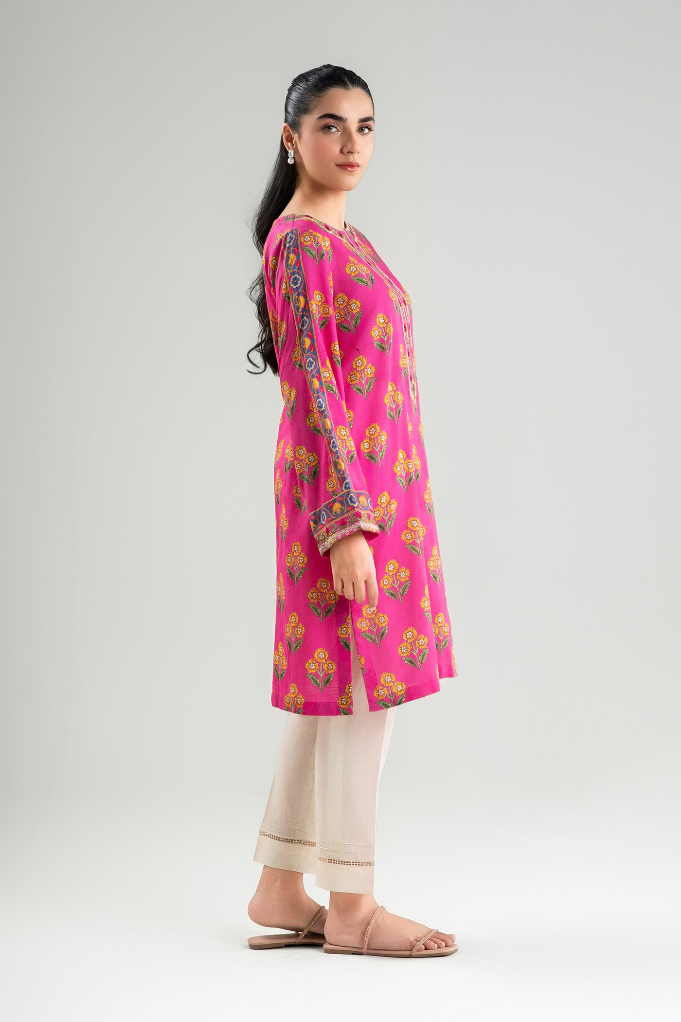 Printed Textured Cotton Shirt | MB-CS25-86