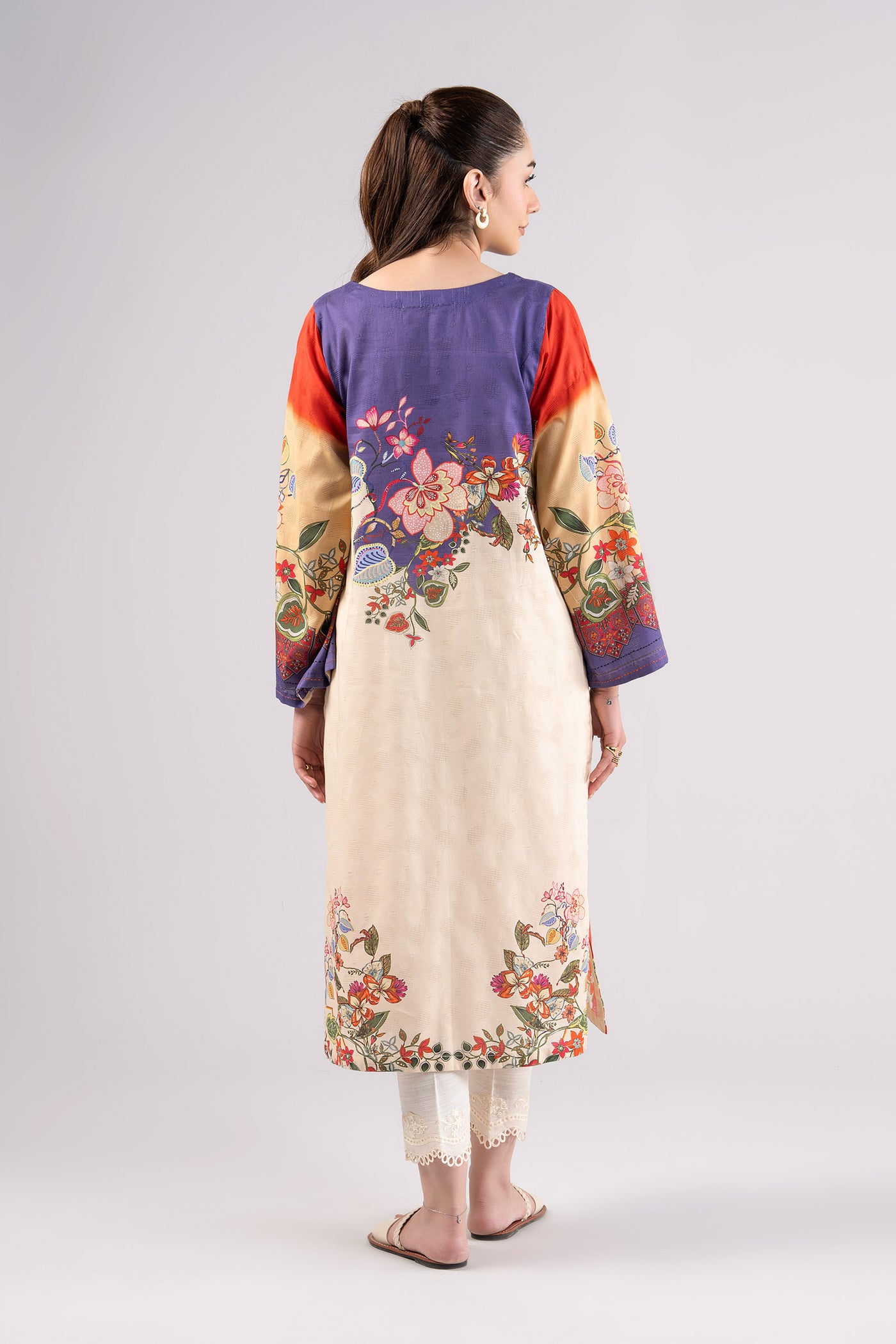 Printed Textured Cotton Shirt | MB-CS25-87