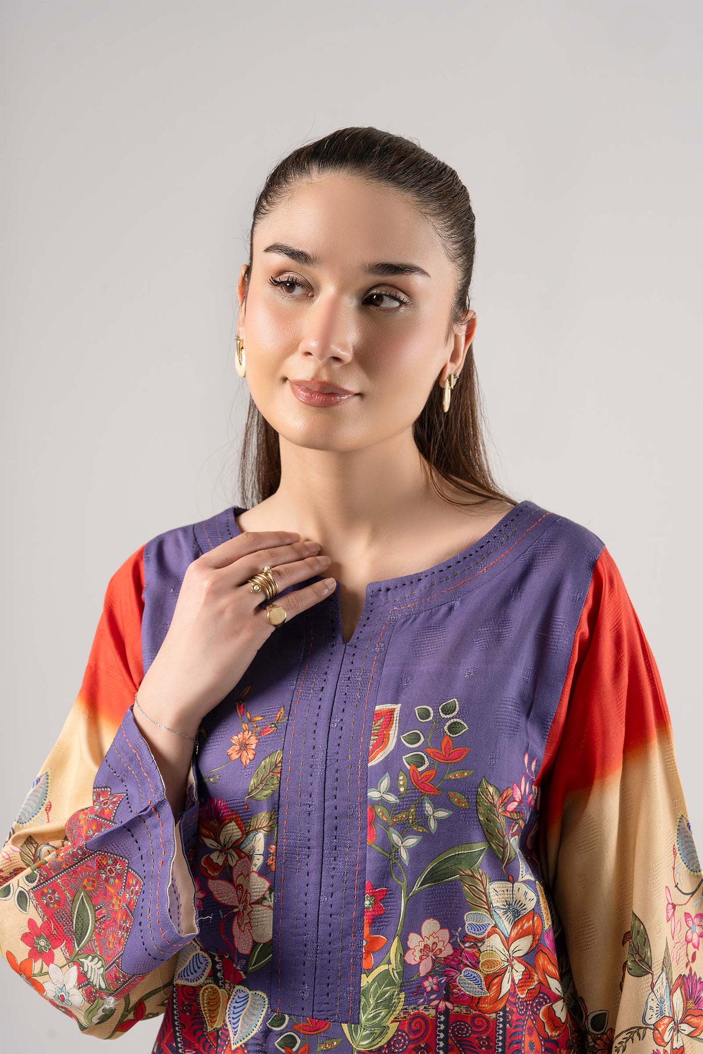 Printed Textured Cotton Shirt