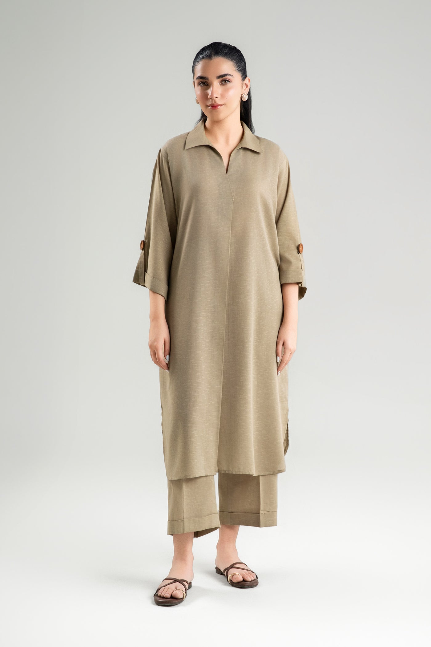 2 Pc Dyed Karandi Suit