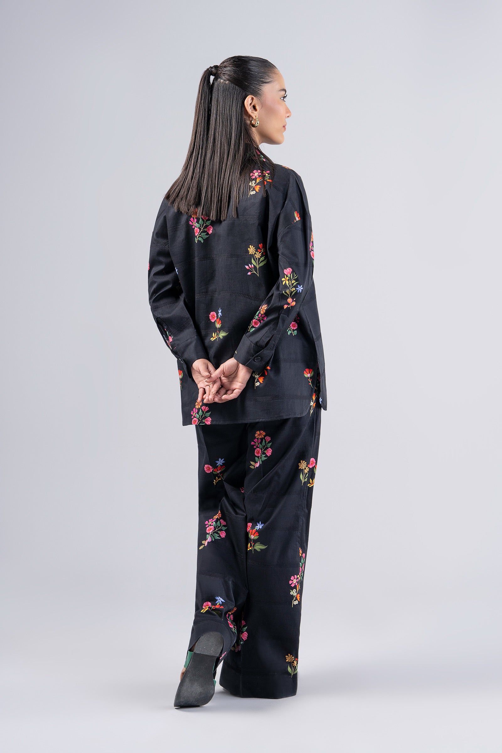 2 Pc Printed Textured Cotton Suit
