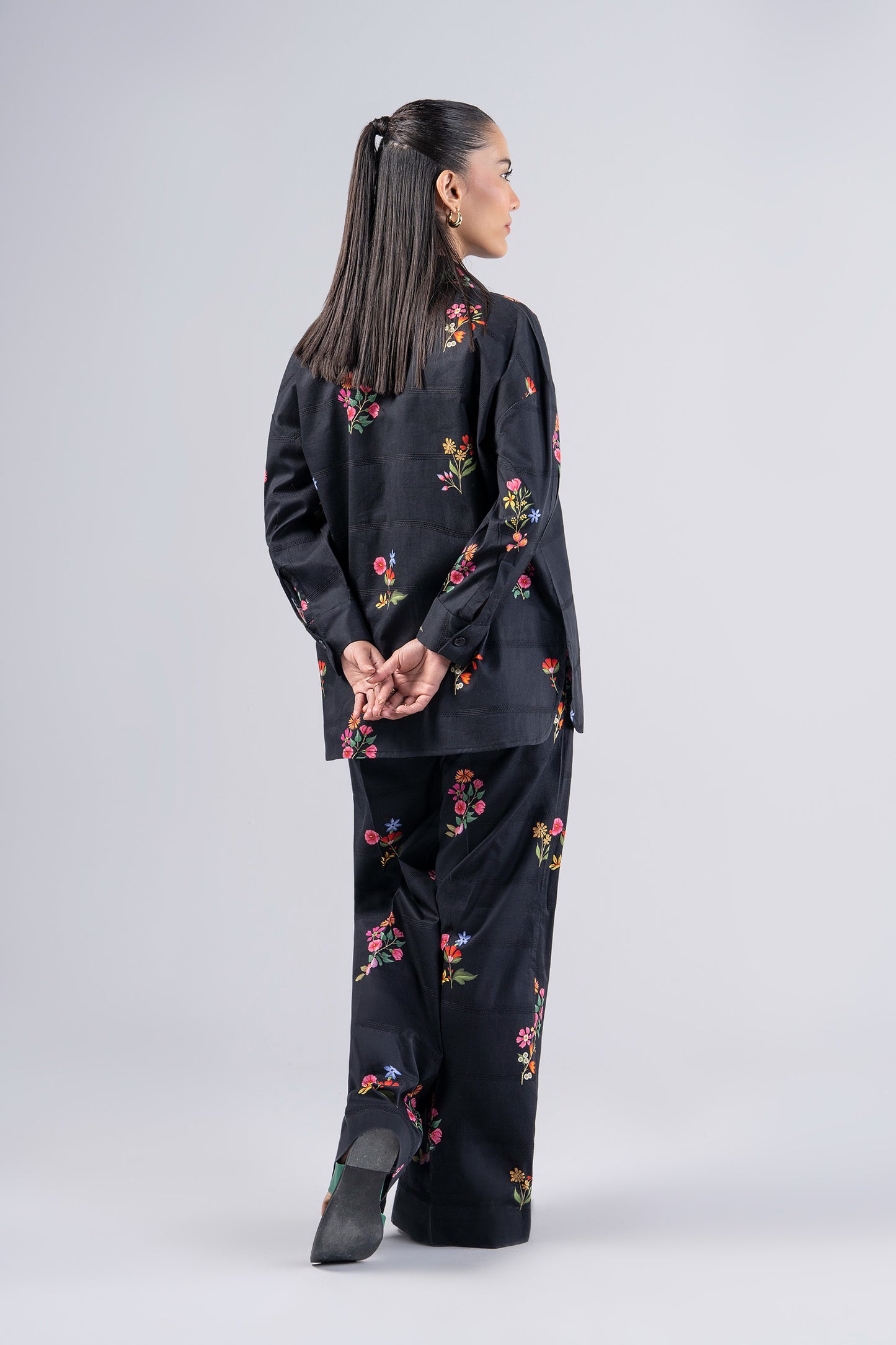2 Pc Printed Textured Cotton Suit