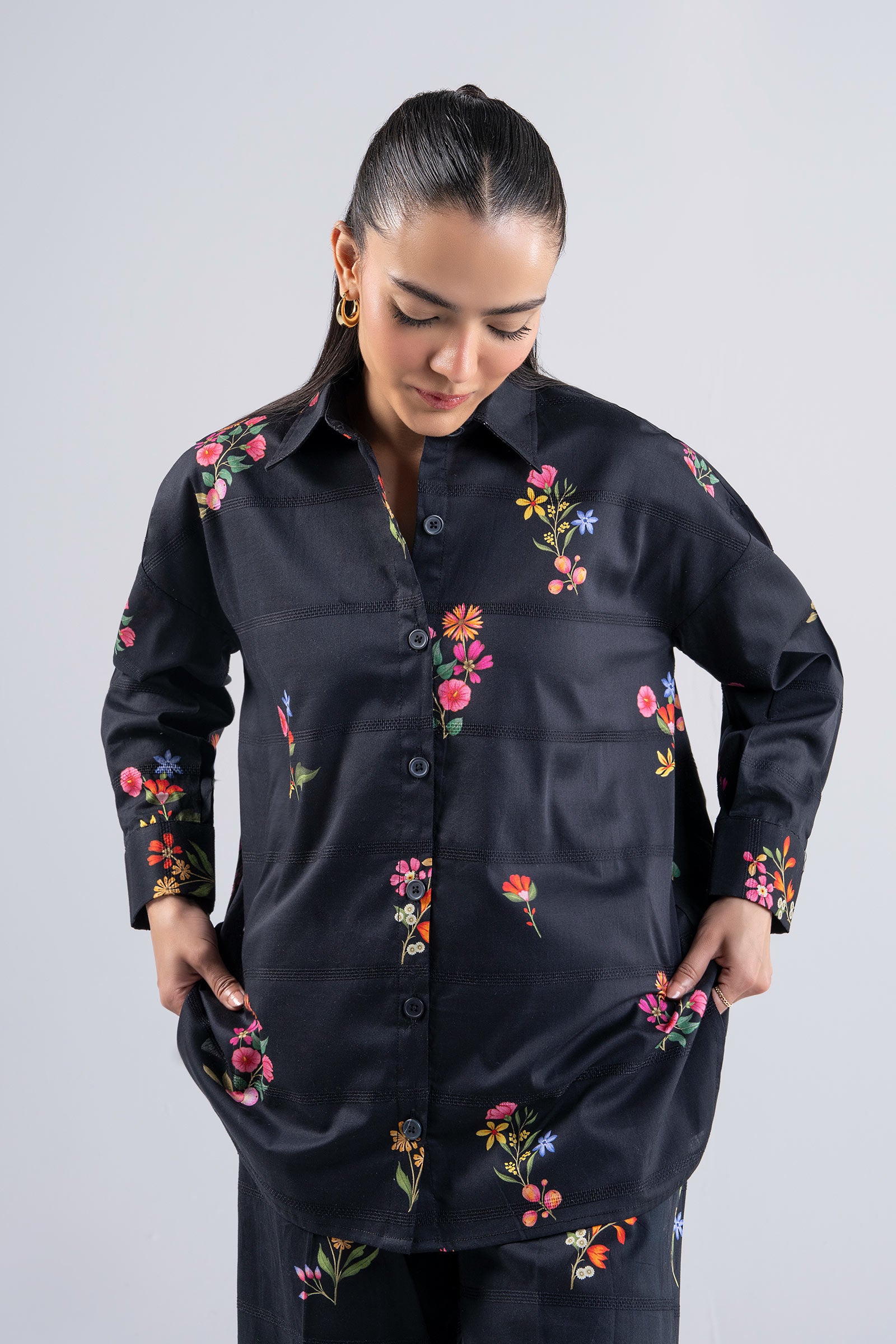 2 Pc Printed Textured Cotton Suit