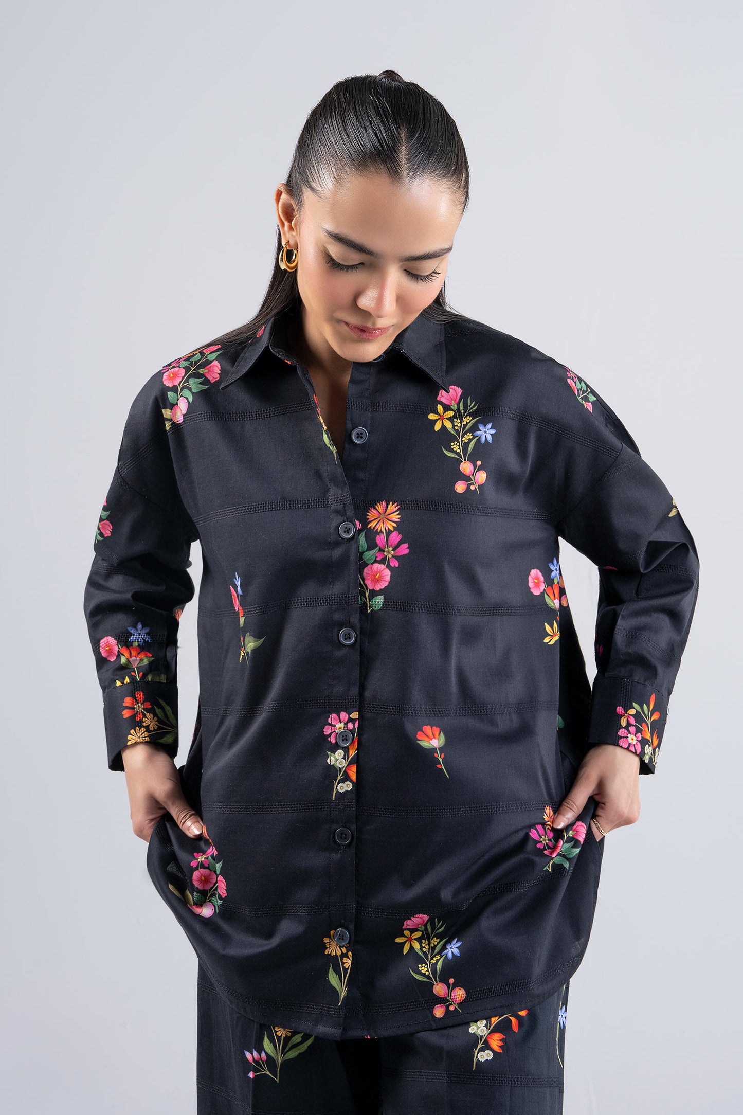 2 Pc Printed Textured Cotton Suit