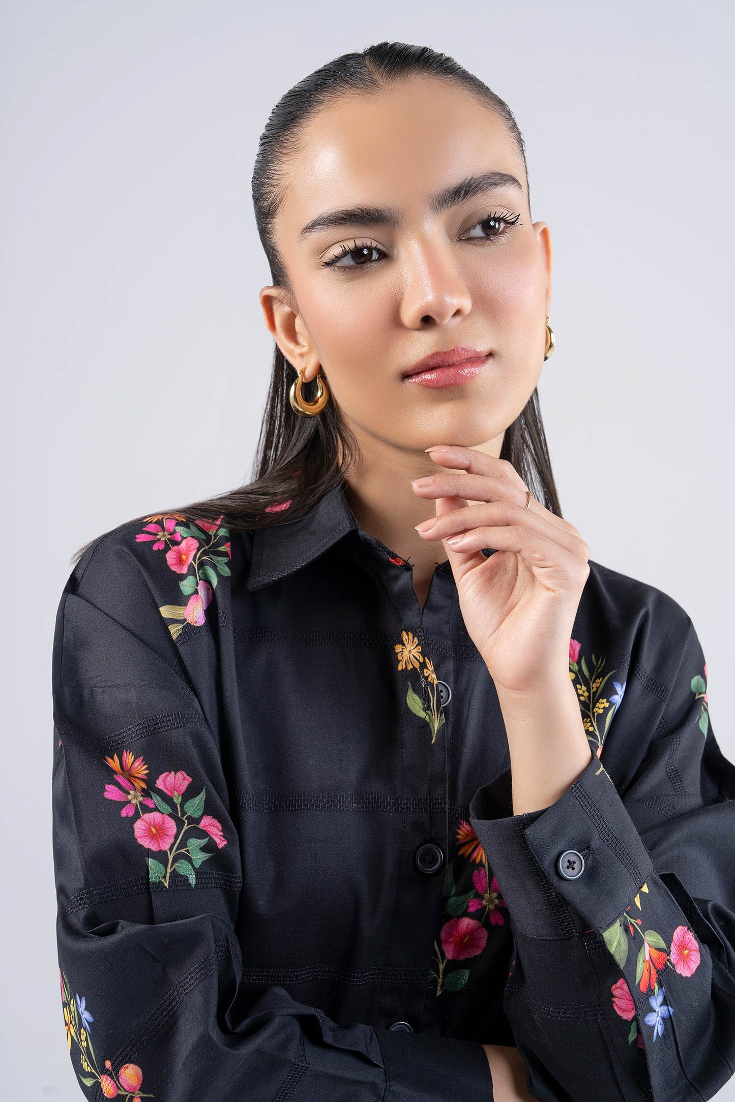 2 Pc Printed Textured Cotton Suit