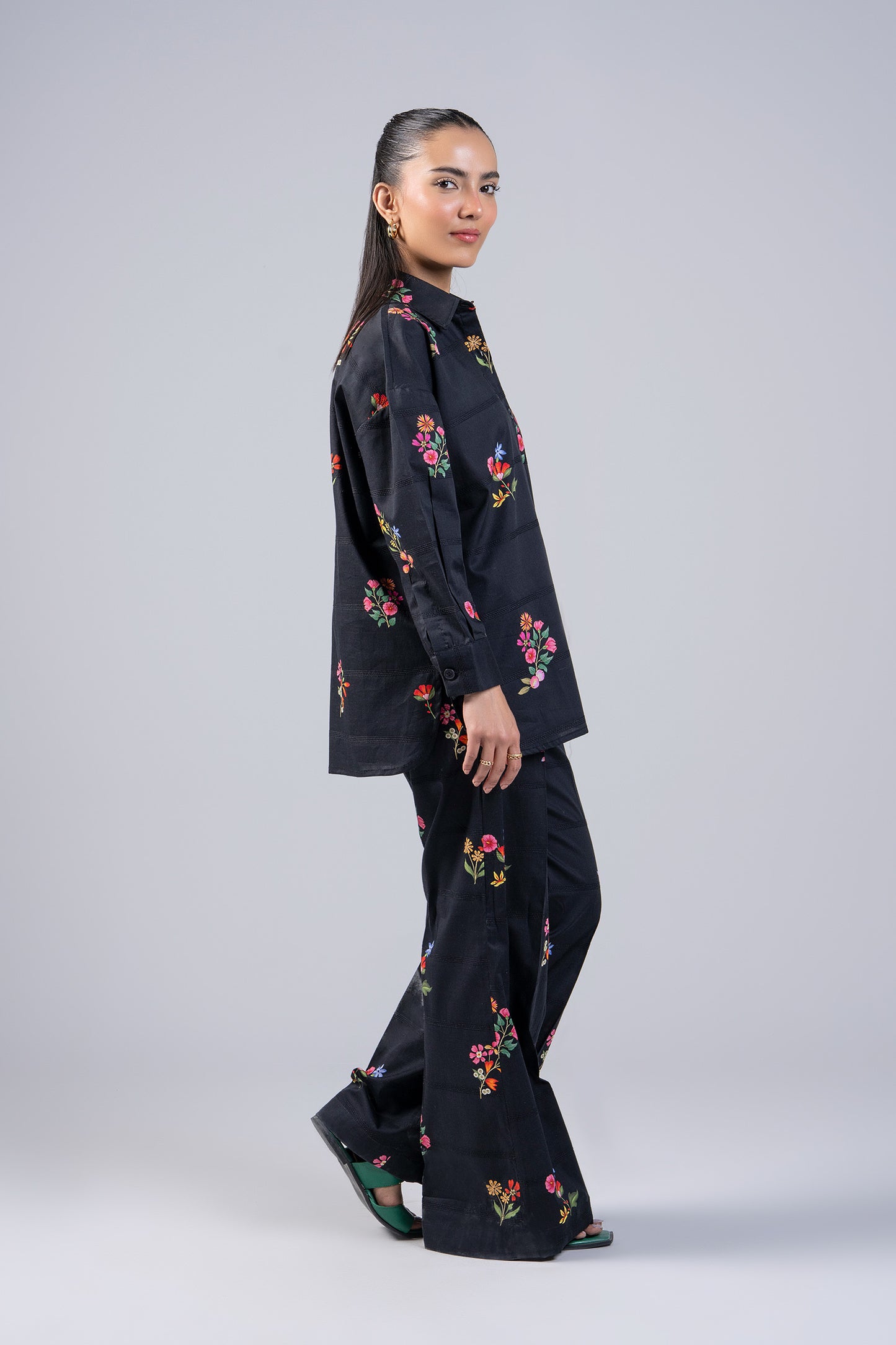 2 Pc Printed Textured Cotton Suit