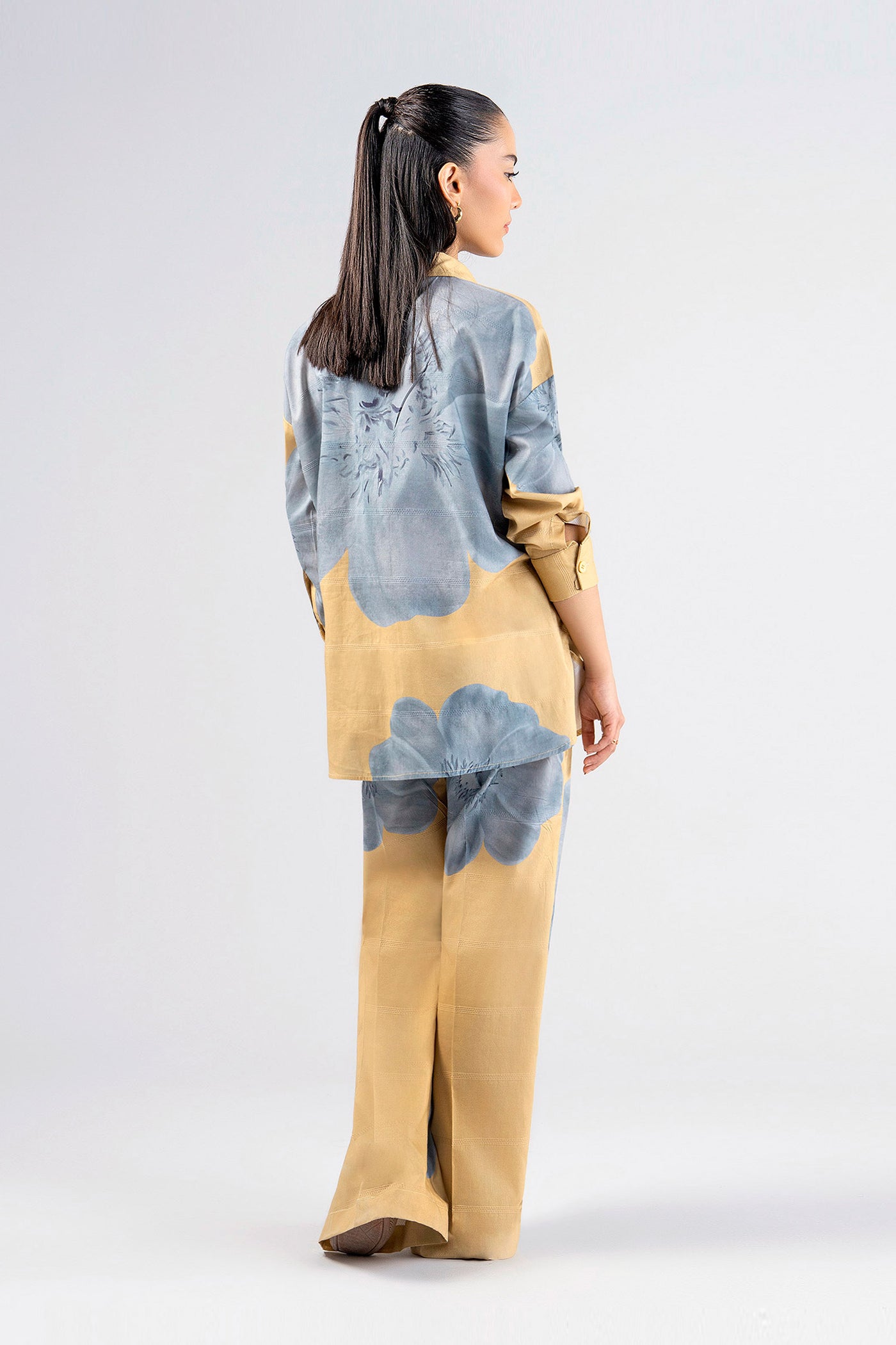 2 Pc Printed Textured Cotton Suit