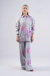 2 Pc Printed Textured Cotton Suit