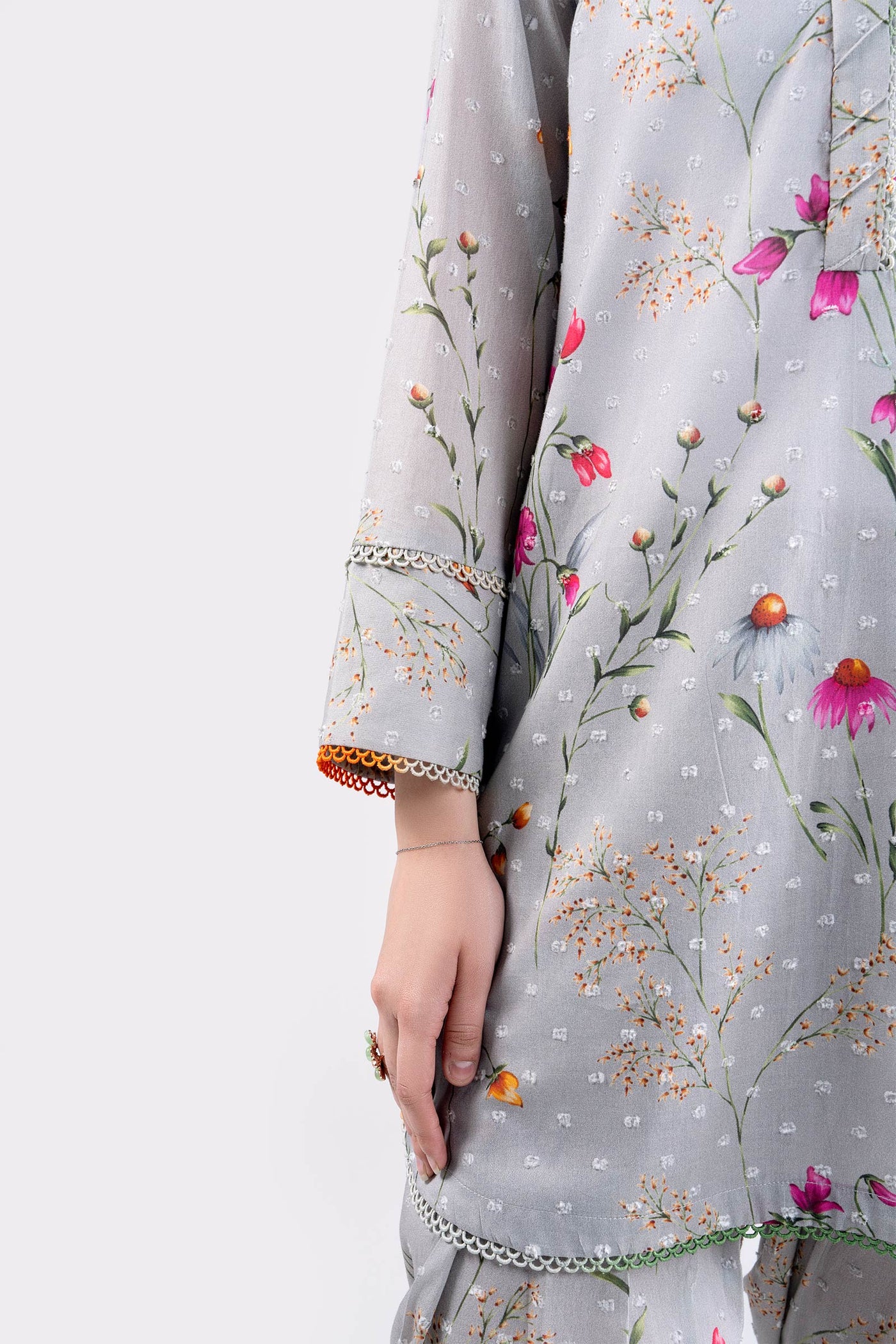 2 Pc Printed Brochia Suit