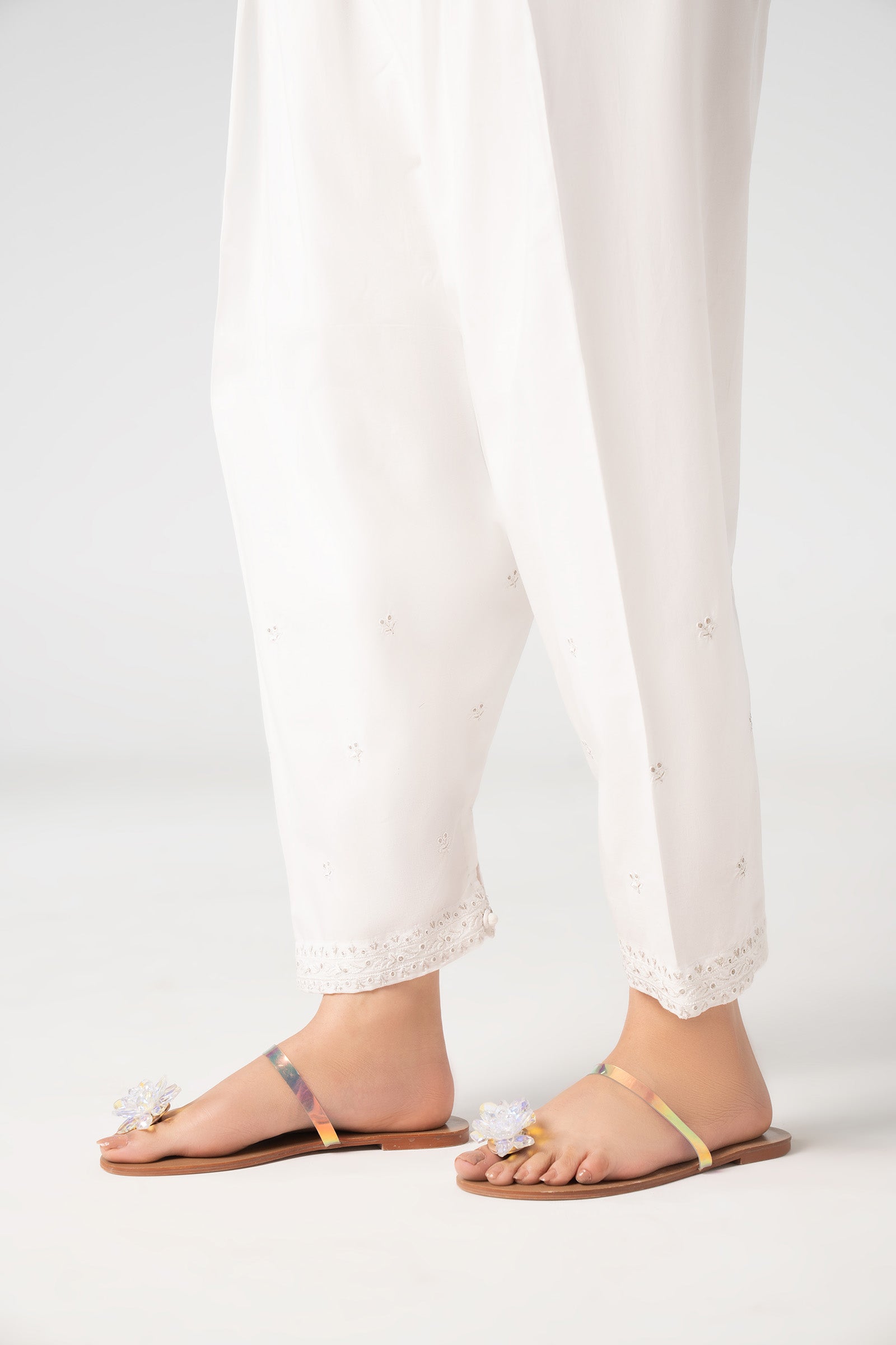 Embroidered Cambric Shalwar