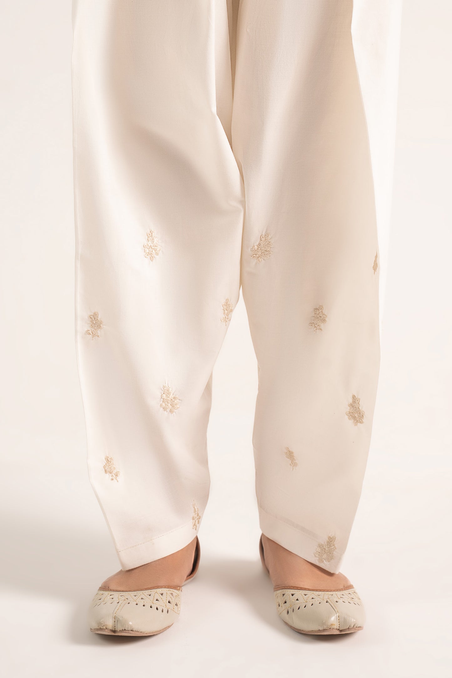 Embroidered Cambric Shalwar