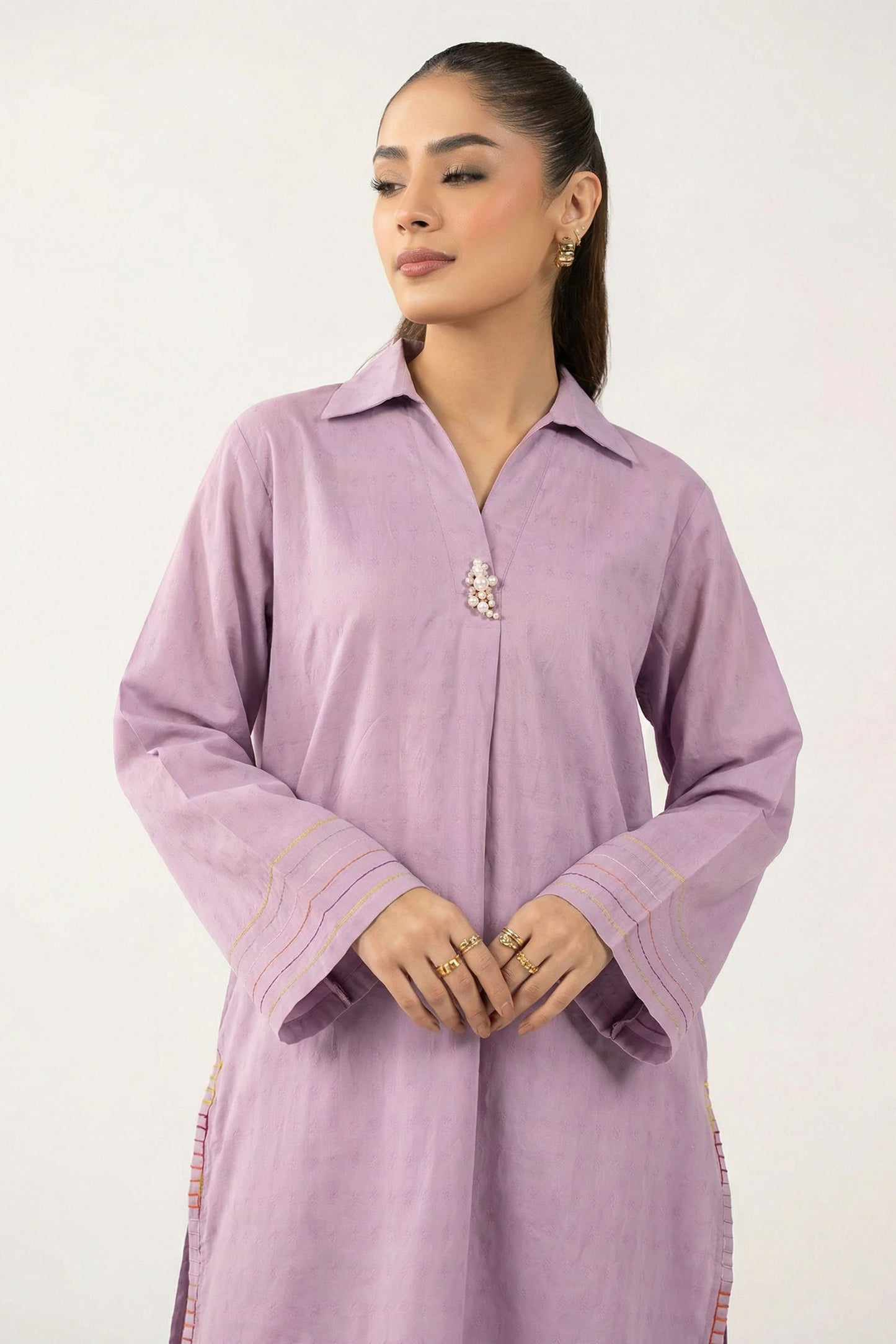 2 Pc Dyed Dobby Cotton Suit