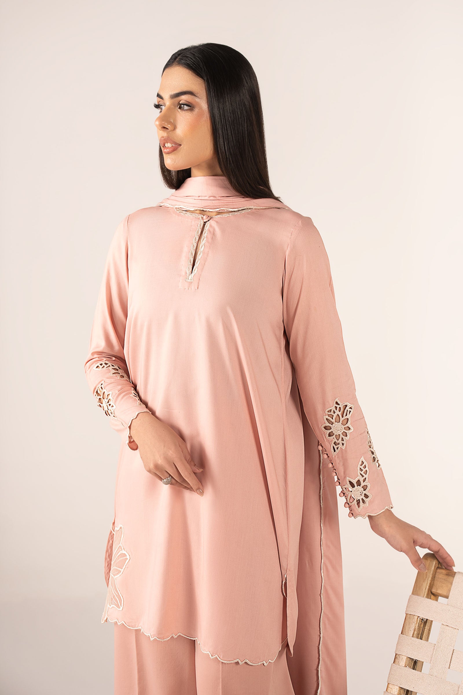 2 Pc Embroidered Arabic Lawn Suit