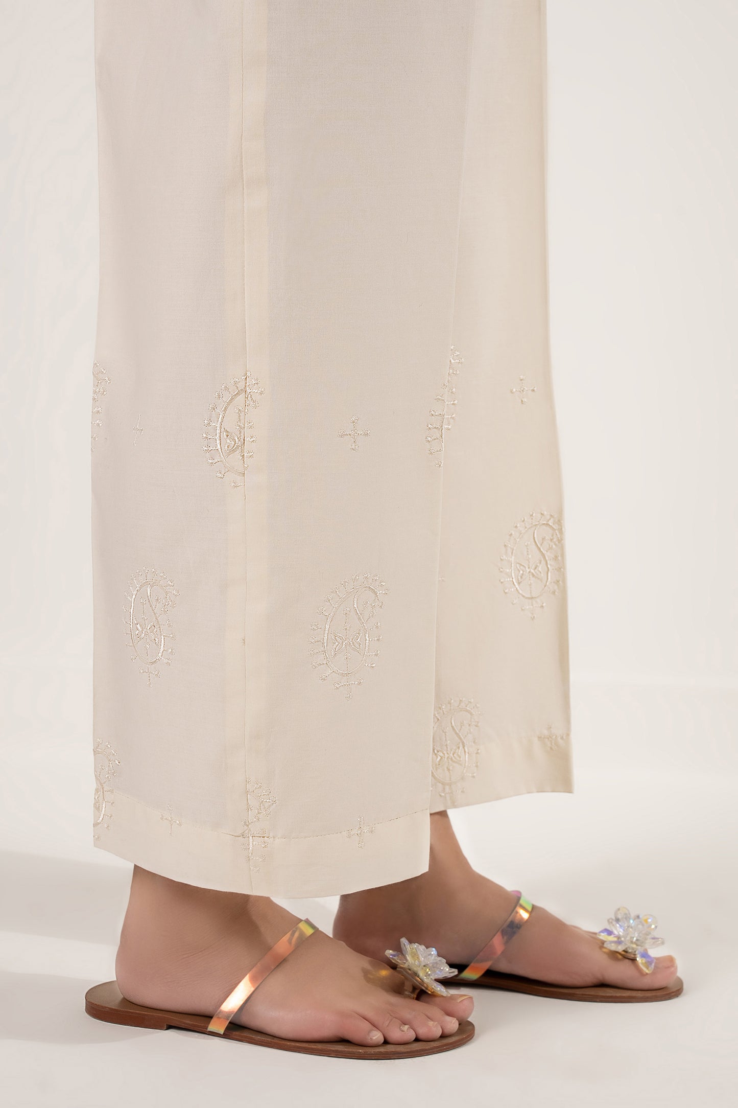 Embroidered Cambric Trouser
