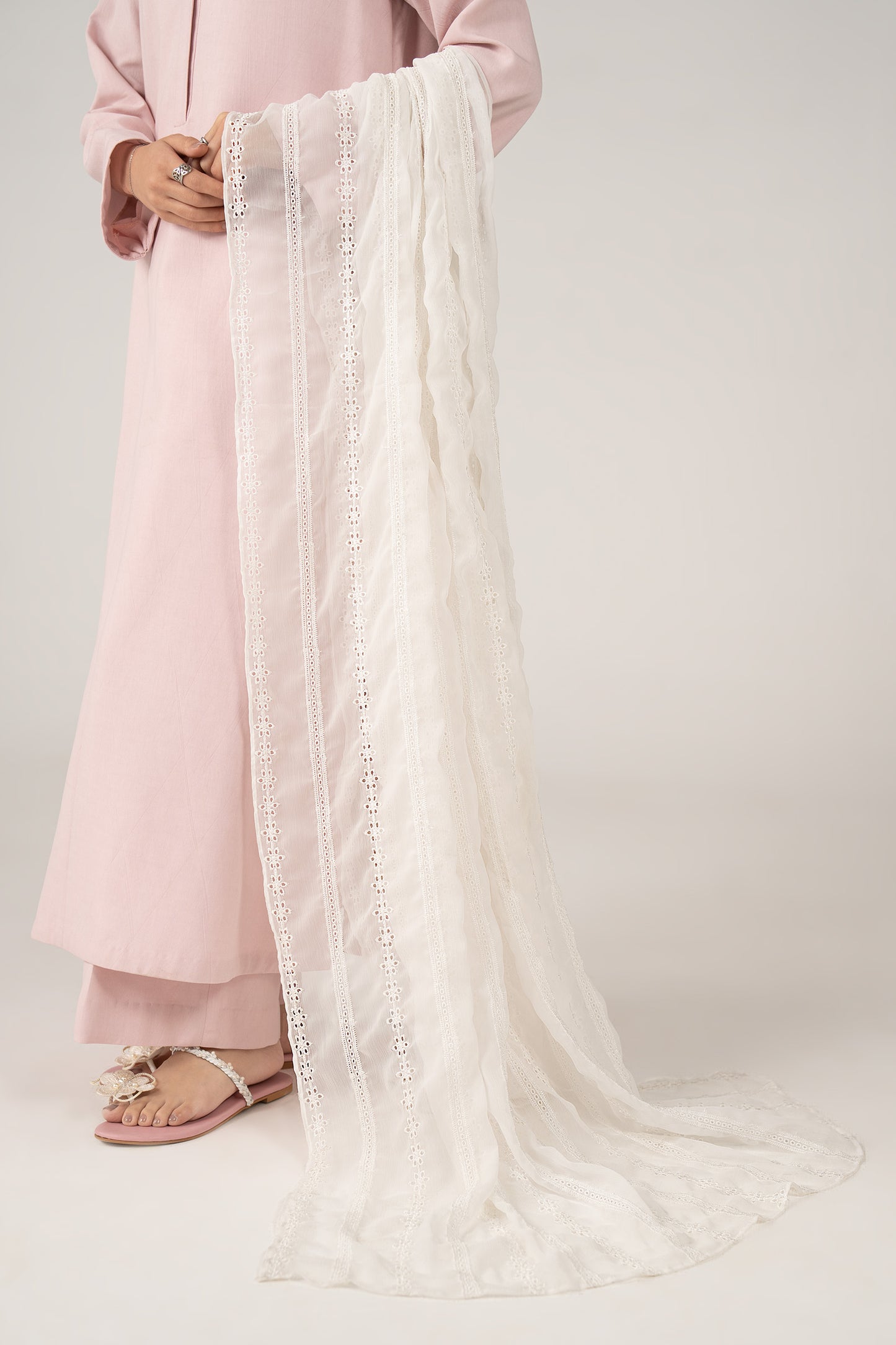 Embroidered Cationic Chiffon Dupatta