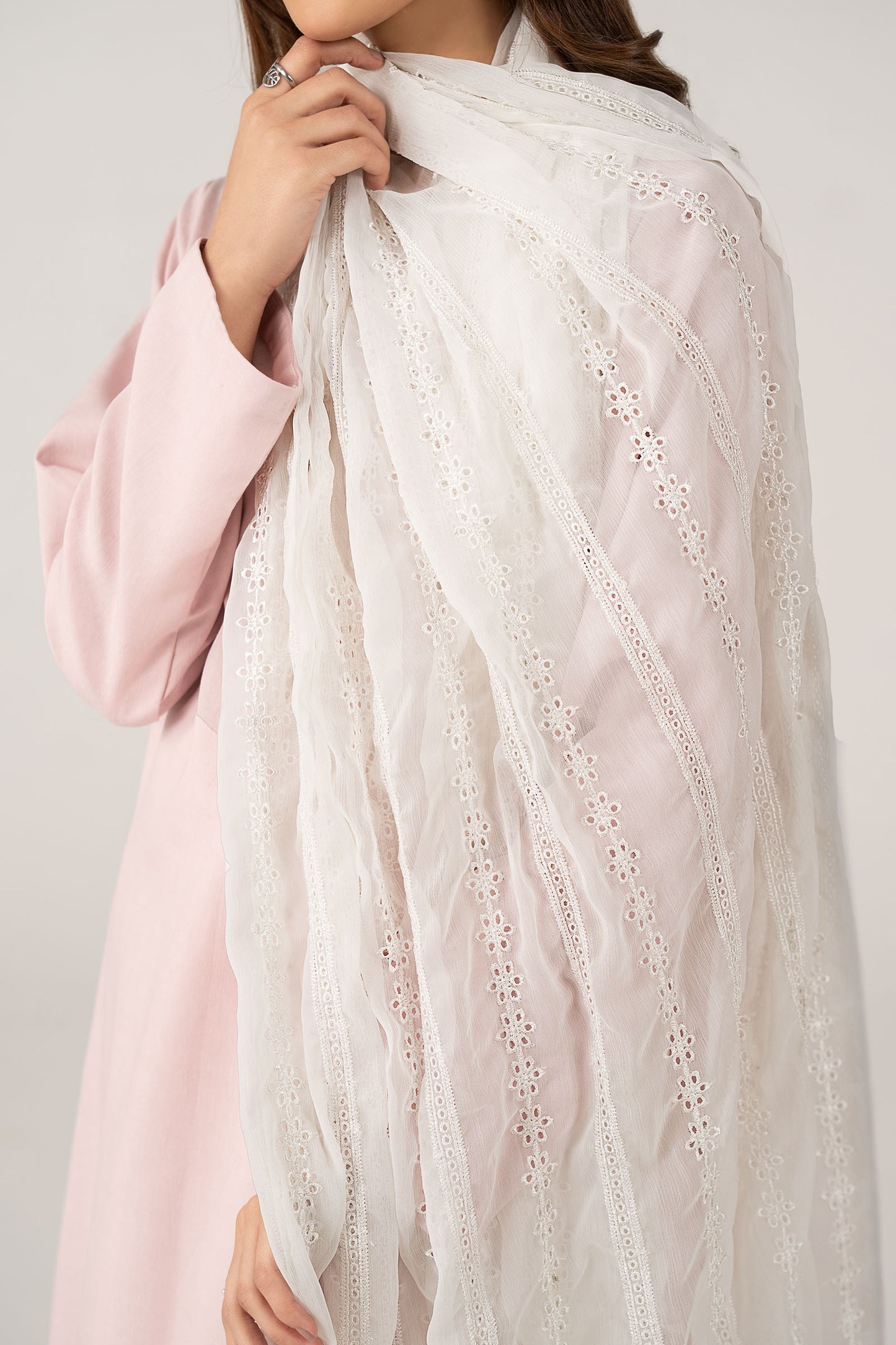 Embroidered Cationic Chiffon Dupatta