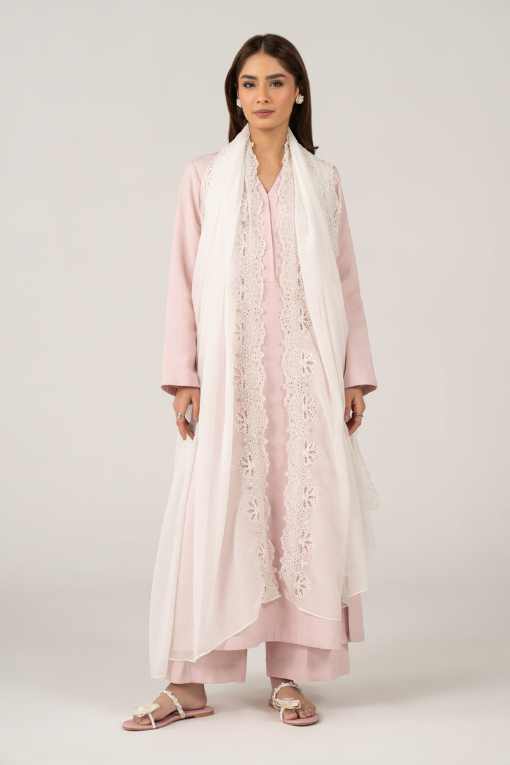 Embroidered Cationic Chiffon Dupatta All Products MBC2634-999-WHT