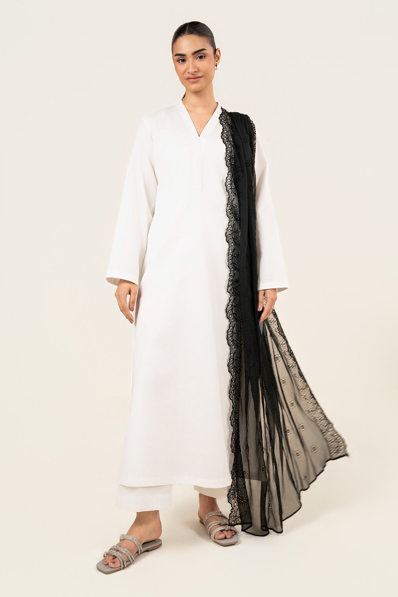 Embroidered Cationic Chiffon Dupatta