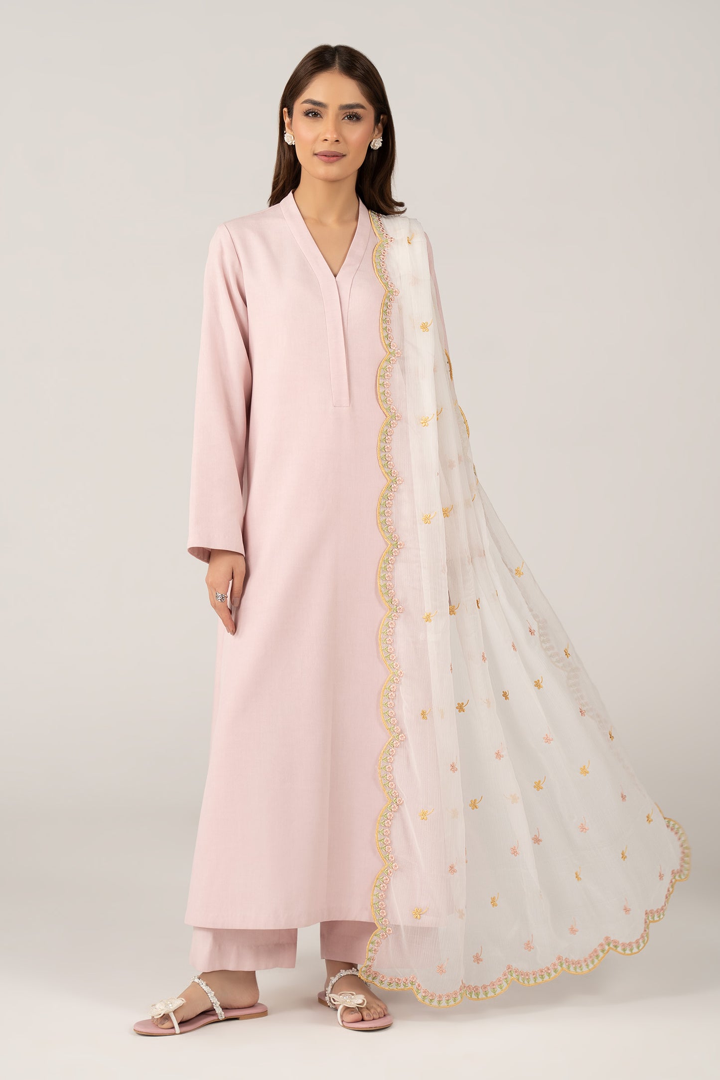 Embroidered Cationic Chiffon Dupatta